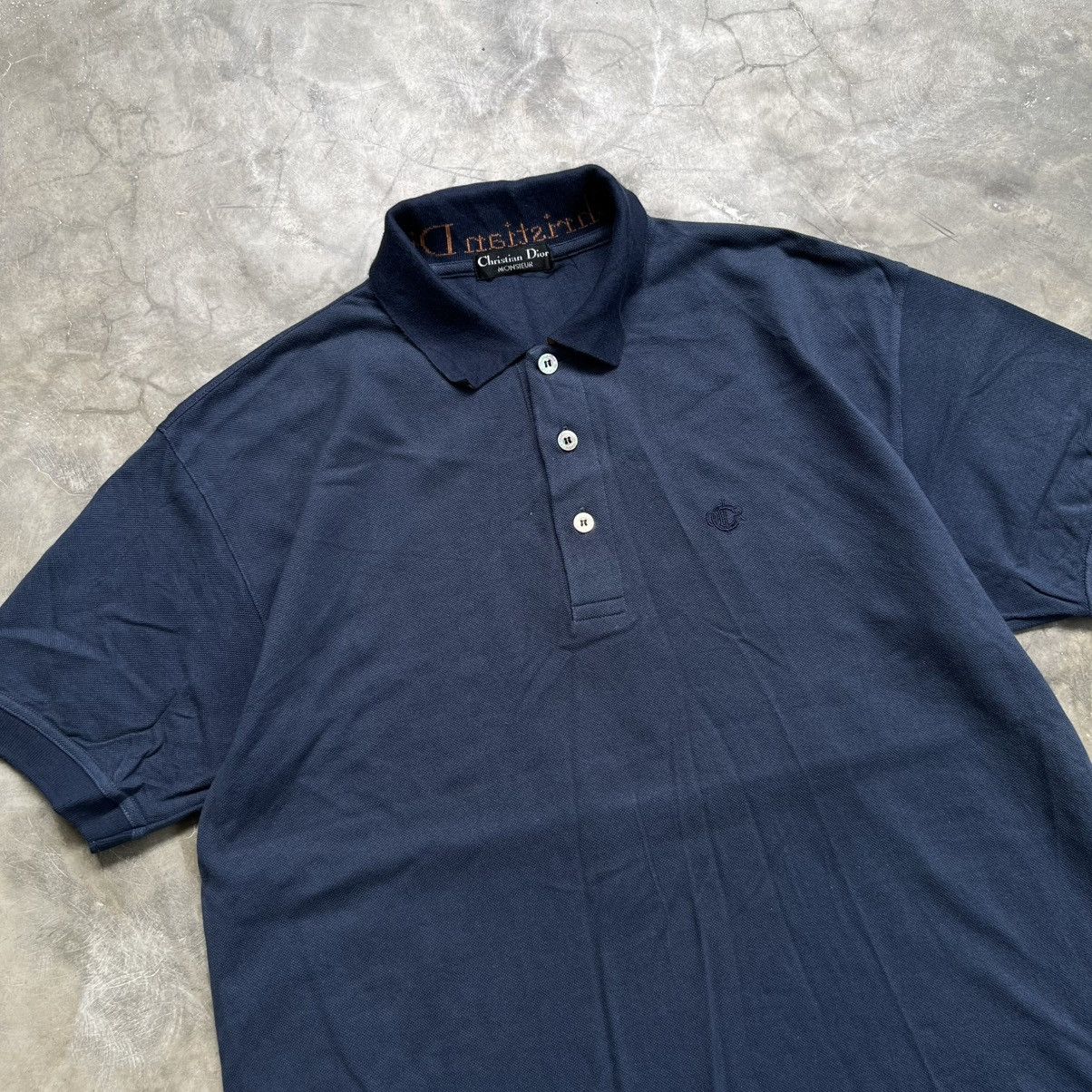 Christian Dior Monsieur Vintage 90s Christian Dior Navy Polos Shirt Size US M / EU 48-50 / 2 - 2 Thumbnail