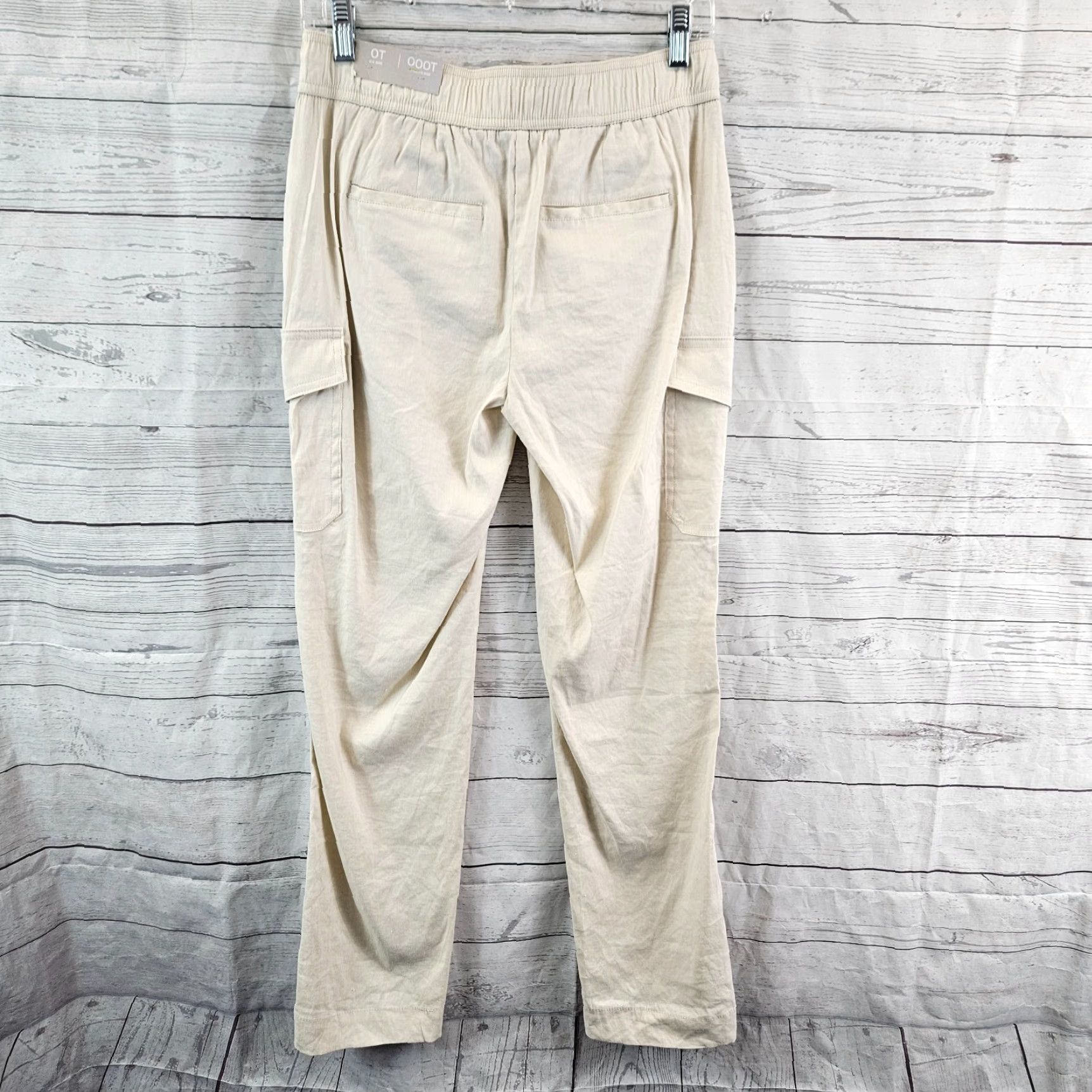 Vintage Chico's Womens Cargo Ankle Pants Sz 0 Tall Beige Linen Blend Mid Rise Inseam 29 Size 25" / US 0 / IT 36 - 3 Thumbnail