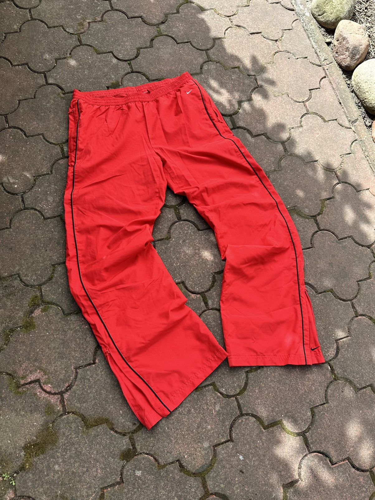 Nike × Vintage Vintage Nike Nylon Track Pants Striped 2000s Swoosh Joggers Size US 38 / EU 54 - 1 Thumbnail