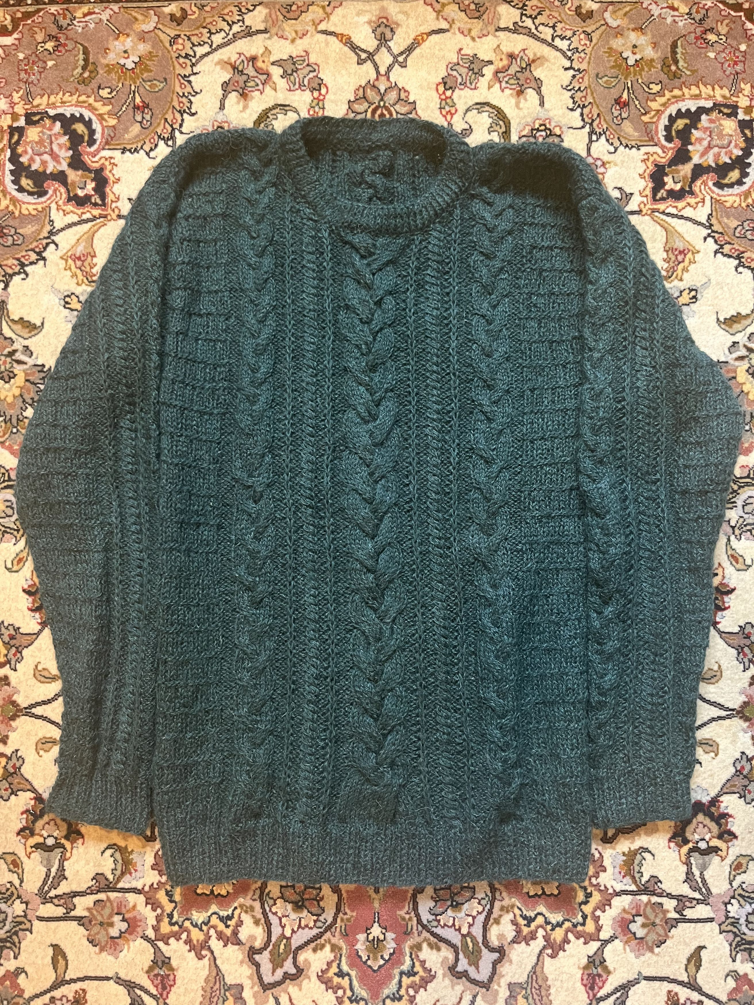 Handmade Hand Knit Aran Sweater Size US L / EU 52-54 / 3 - 1 Preview