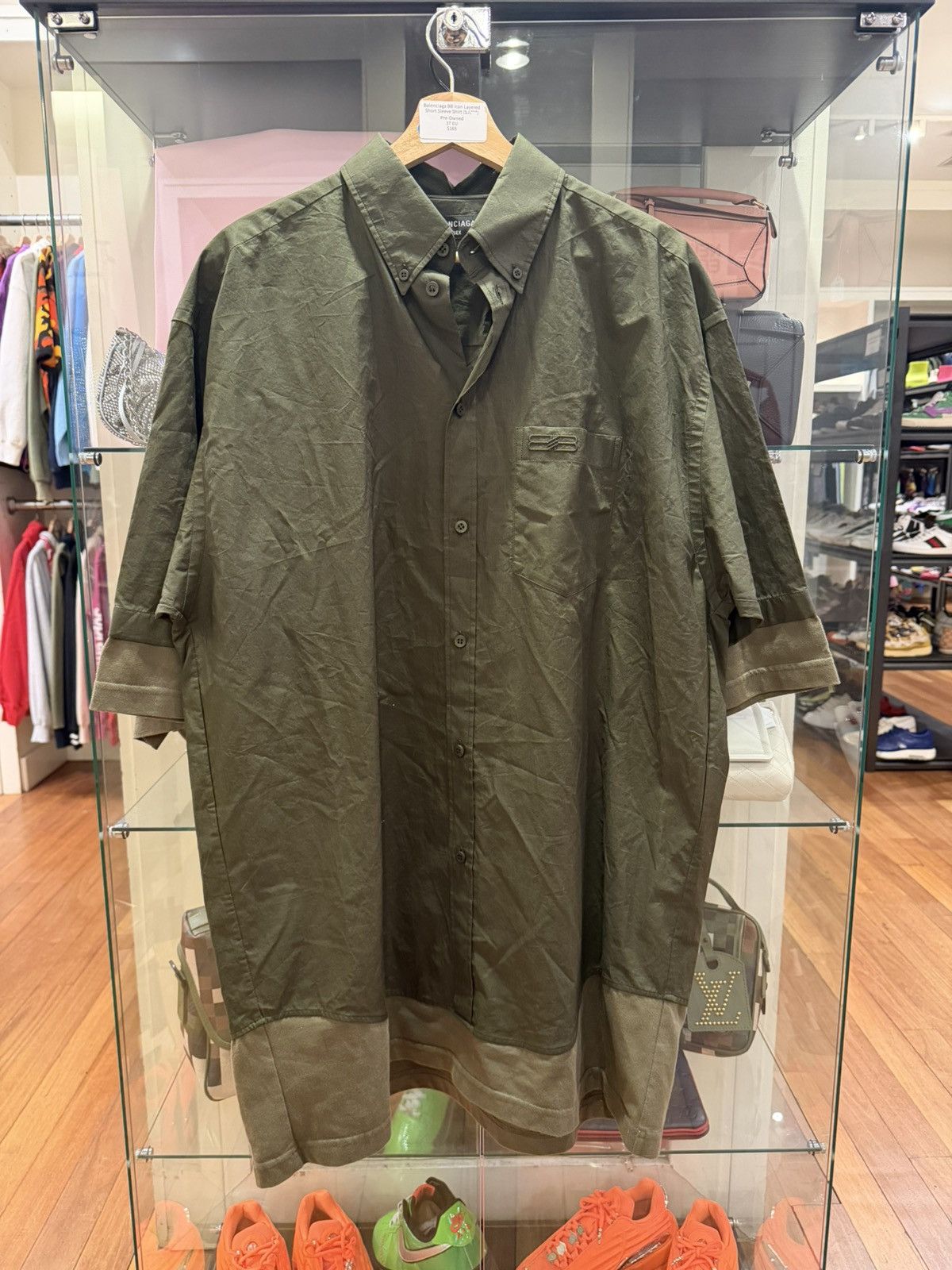 Balenciaga Balenciaga Oversized BB Icon Layered Button Down SS Shirt Size US L / EU 52-54 / 3 - 1 Thumbnail
