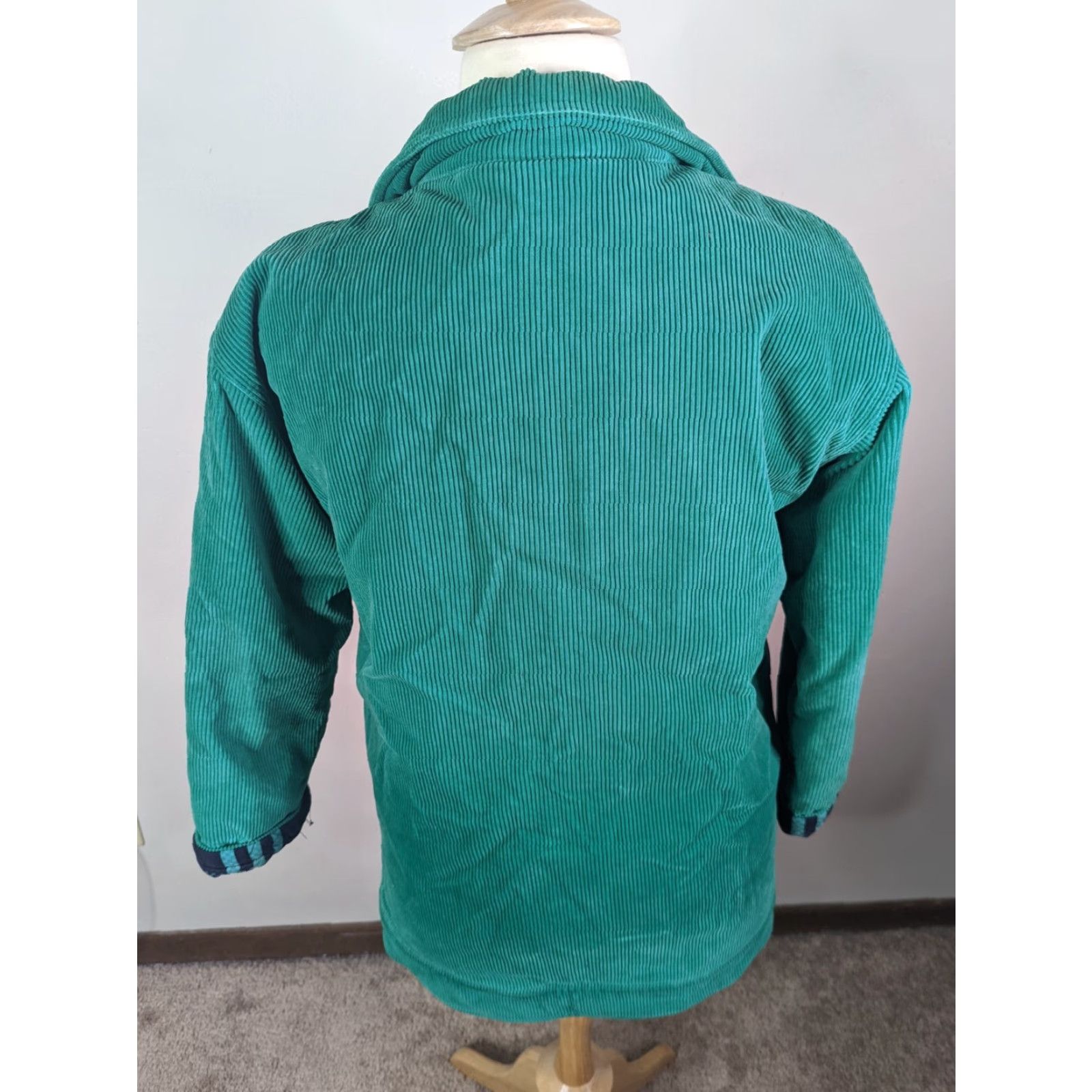 Vintage VINTAGE 80s Green Corduroy Barn Coat Winter Jacket Quilt Lined Womens L 14 Parka Jacket Coat Size L / US 10 / IT 46 - 3 Thumbnail