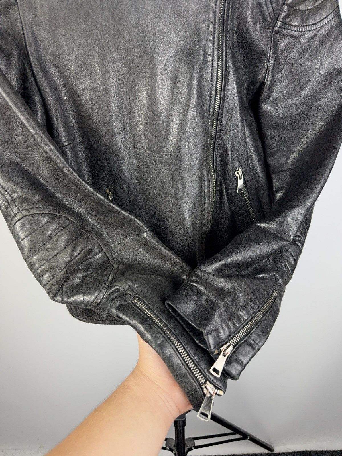 Massimo Dutti Vintage Genuine Leather MOTO BIKER Bomber Jacket Rock Punk Size L / US 10 / IT 46 - 21 Thumbnail