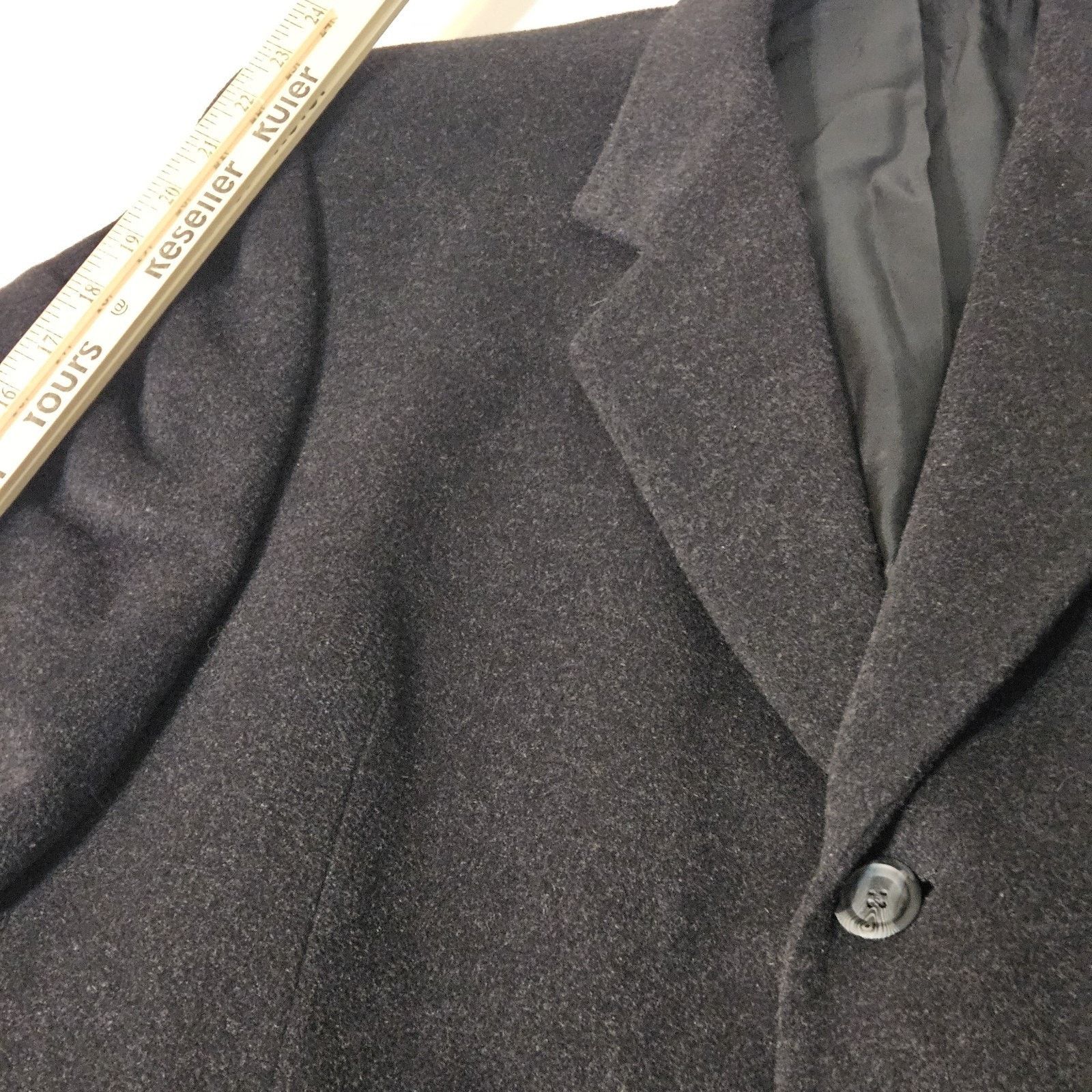 Di Bianco di Silver ITALY 50 Men's Cashmere Coat Topcoat Black 41L Size US M / EU 48-50 / 2 - 6 Thumbnail