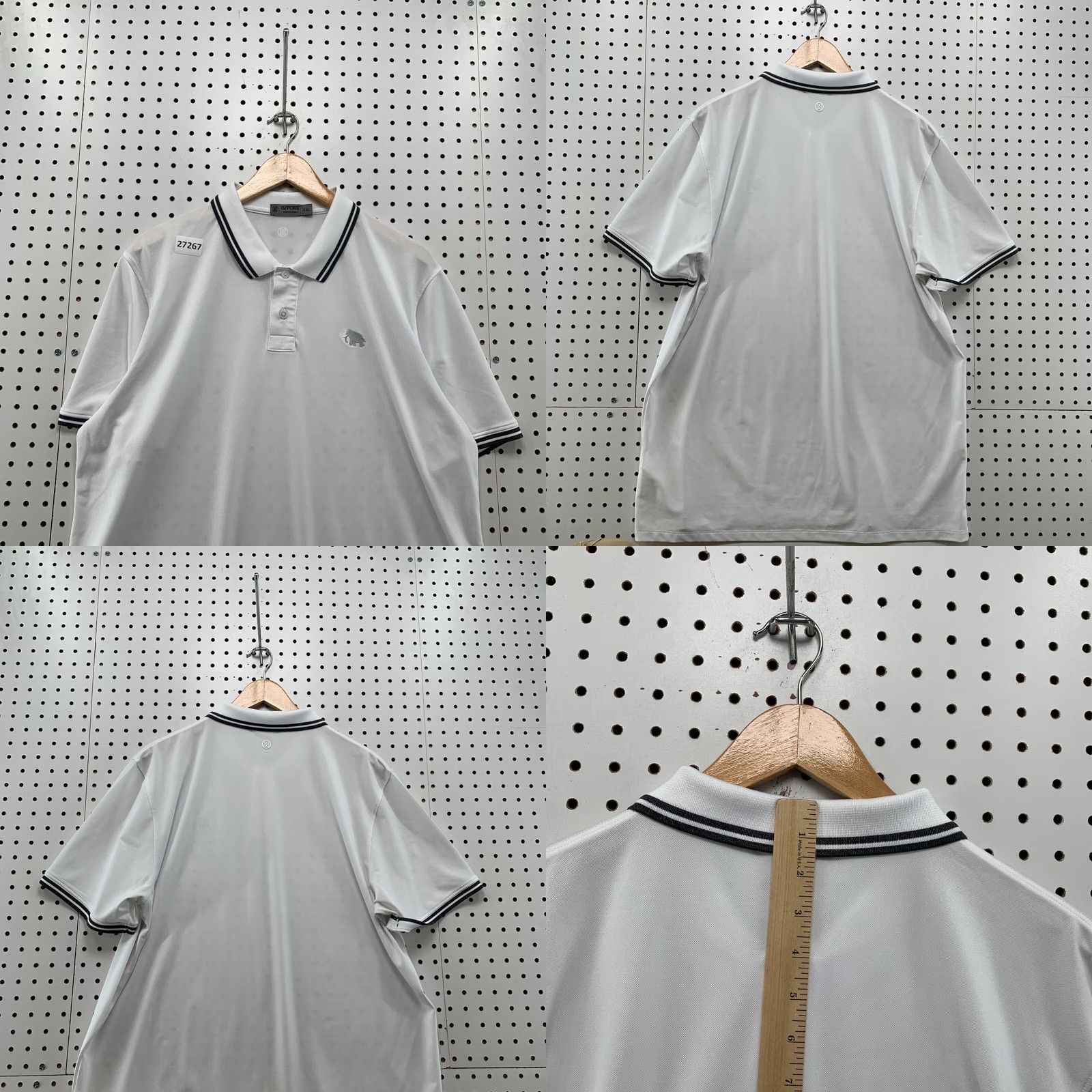 G/FORE G/Fore Polo Shirt Mens 2XL White Collared Elephant Logo Golf Casual 25x32.5 Size US XXL / EU 58 / 5 - 8 Thumbnail