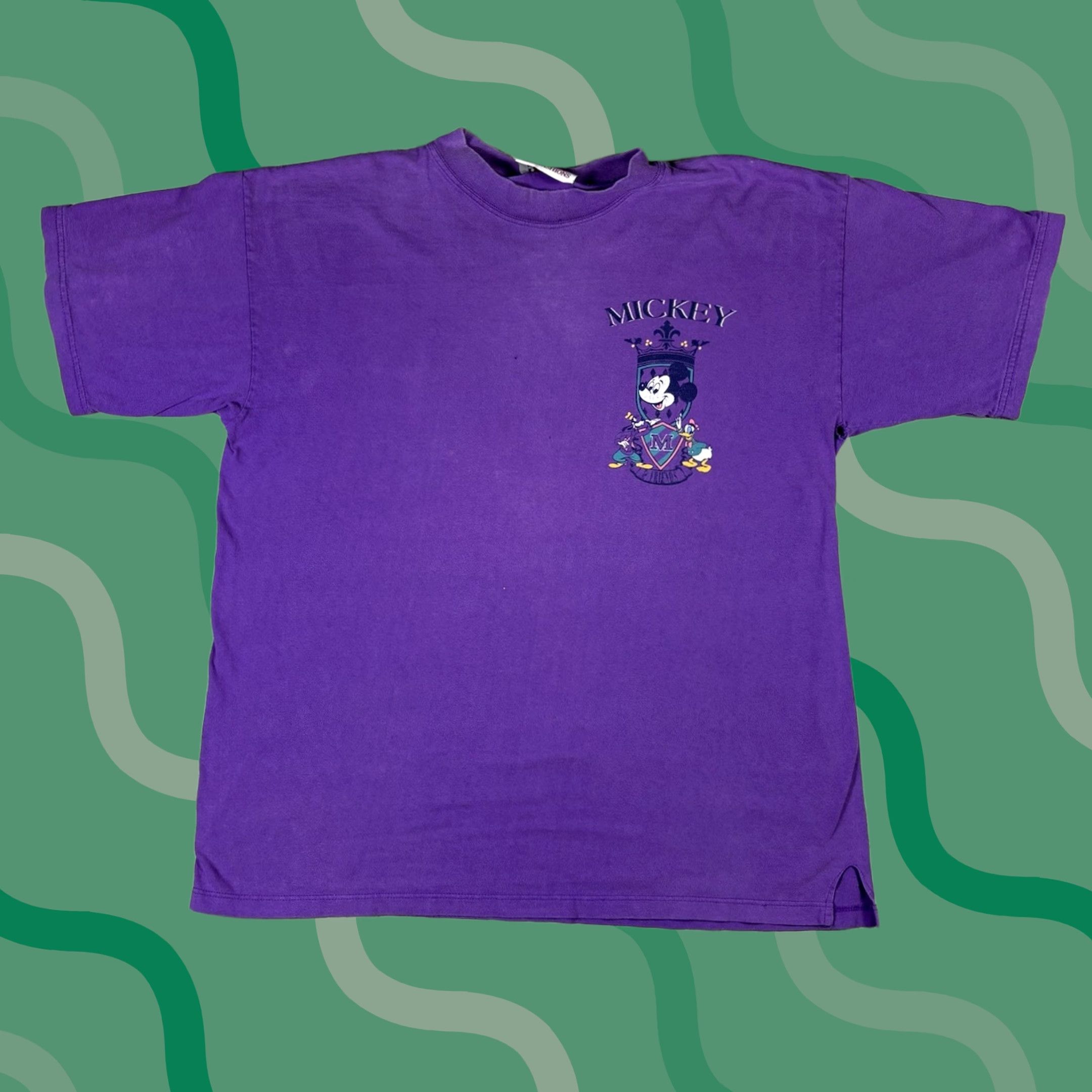 Disney VINTAGE Disney Mickey Mouse T Shirt Purple 2XL 90s Men Regular Short Sleeve Crew Neck Cotton Knit Size US XXL / EU 58 / 5 - 1 Thumbnail