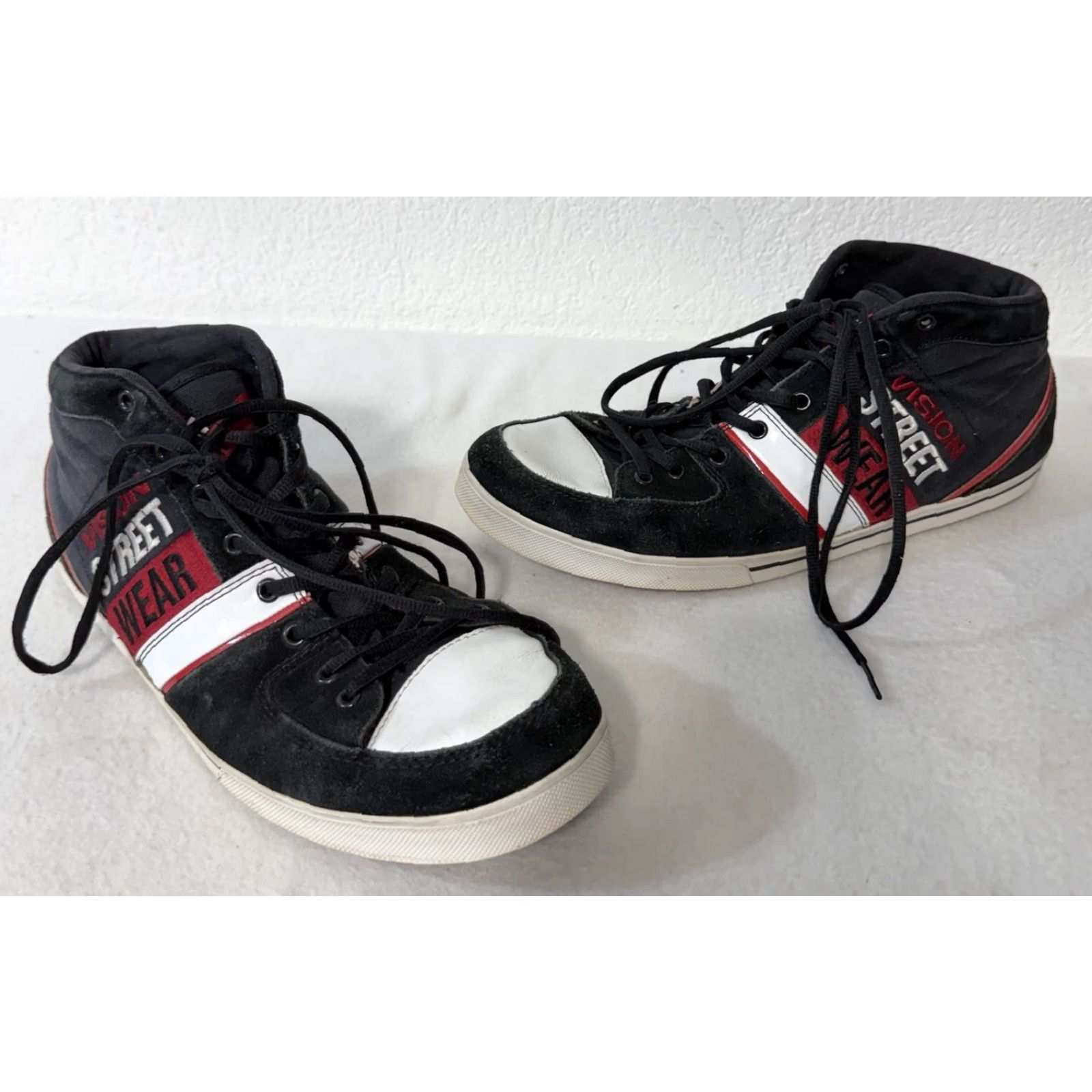 Etro Vision Street Wear Men's Retro Hi Top Suede Leather Black Red Skate Shoe Size 12 Size US L / EU 52-54 / 3 - 2 Thumbnail