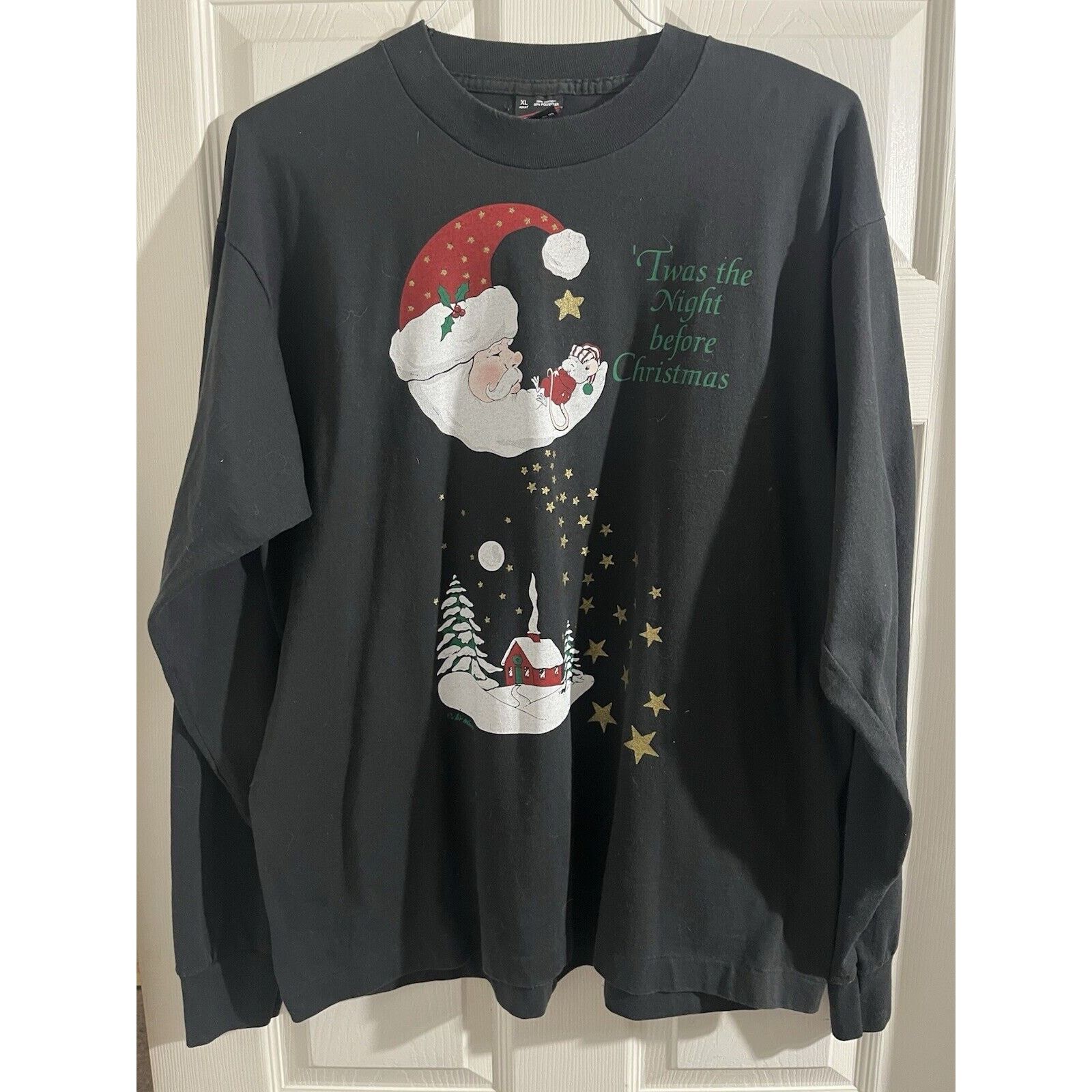 Fruit Of The Loom Vtg Air Waves Inc Christmas Shirt Santa Long Sleeve Sz XL Size US XL / EU 56 / 4 - 1 Thumbnail