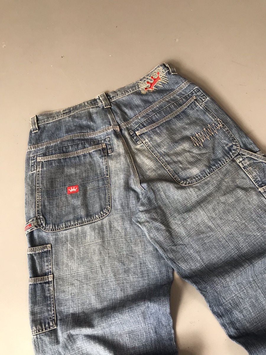 JNCO × Southpole × Vintage Crazy vintage Jnco crown 👑 embroidered baggy fit denim Size US 37 - 7 Thumbnail