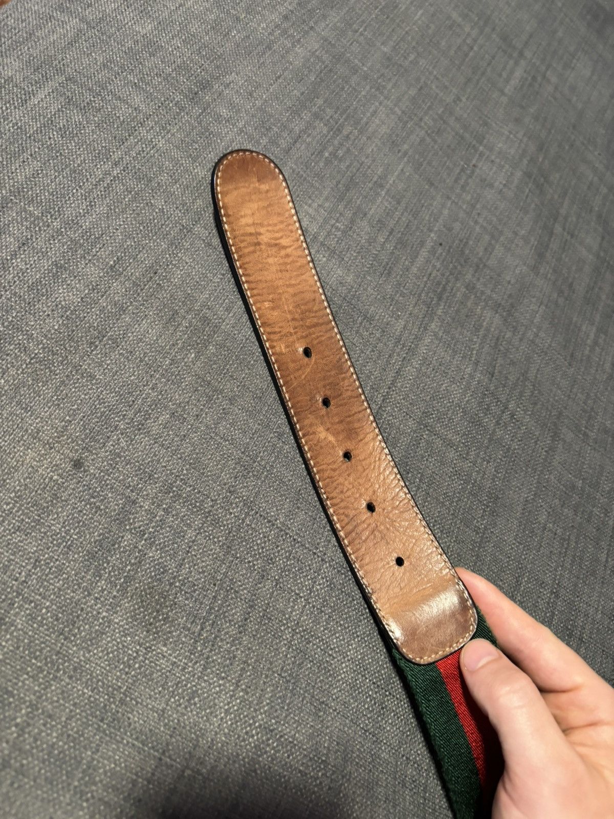 Designer × Gucci Gucci Web Belt with G Buckle Size 32 - 6 Thumbnail