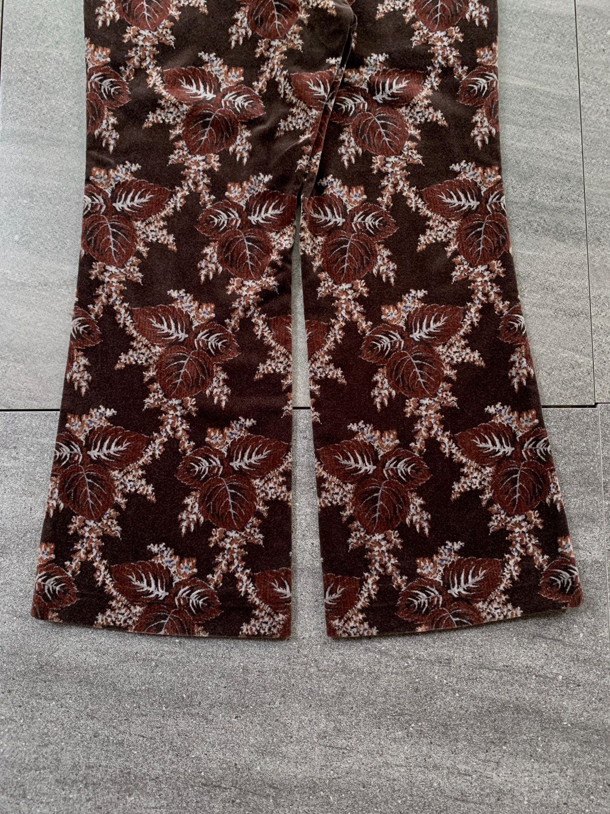 Comme des Garcons FREE TAX! 2001 Floral Velvet Patterned Flared Trousers Size US 29 - 8 Thumbnail