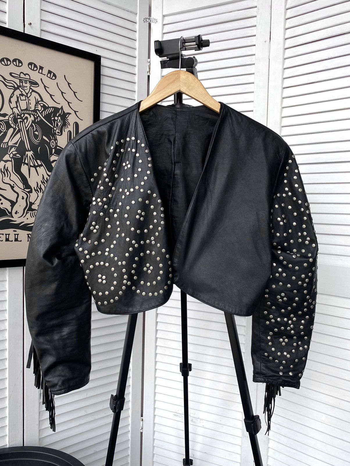 Vintage studded leather jacket hotsell