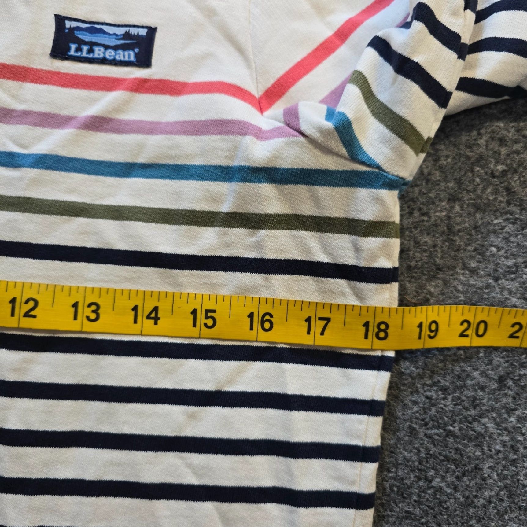 Vintage LL Bean Sweater Women Petite Small White Rainbow Rugby Stripe Preppy Casual Pullover Knit Mock Neck Long Sleeve Size S / US 4 / IT 40 - 7 Thumbnail