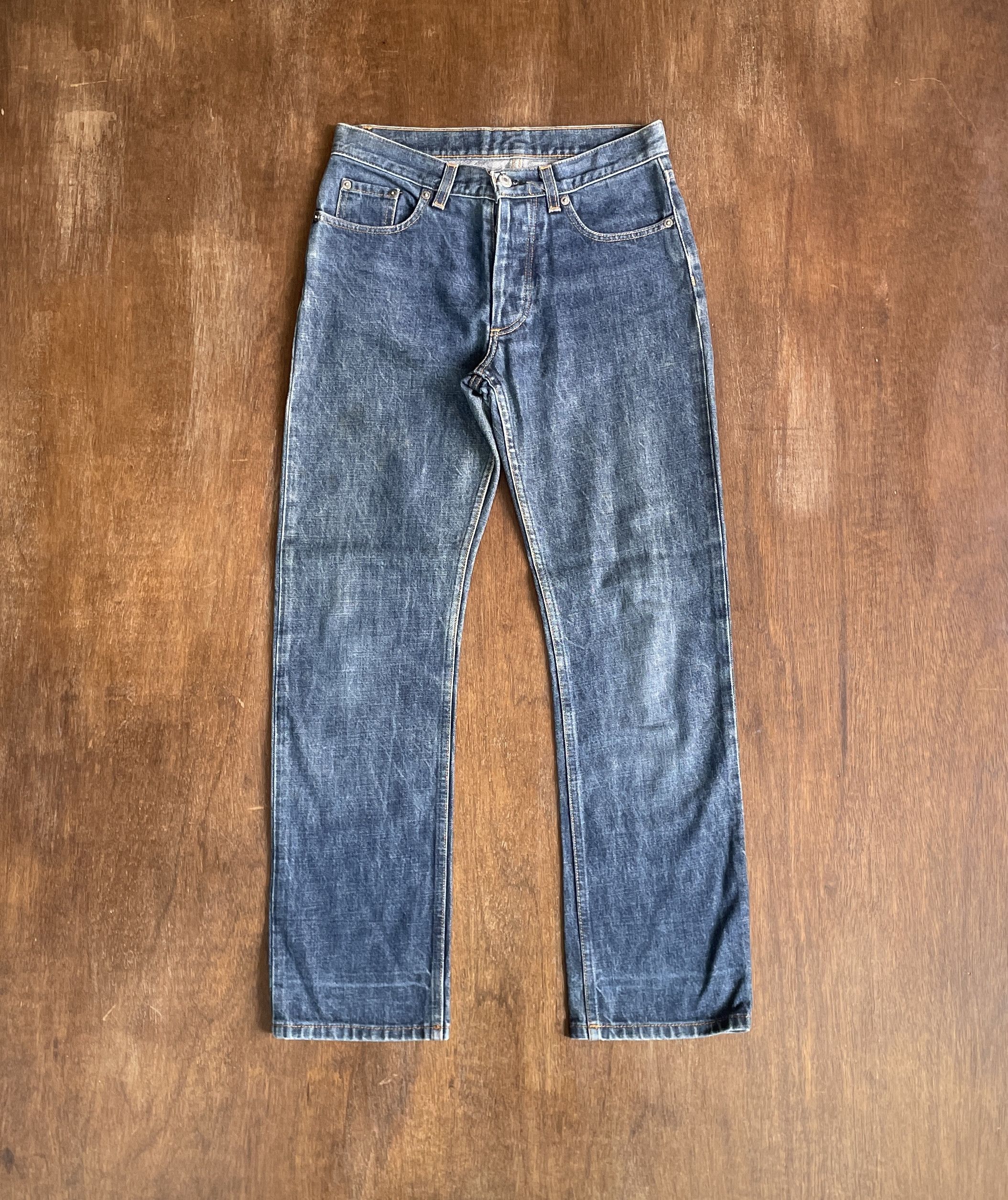 Helmut Lang Vintage 1999 Helmut Lang Classic Raw Grey Denim Size 