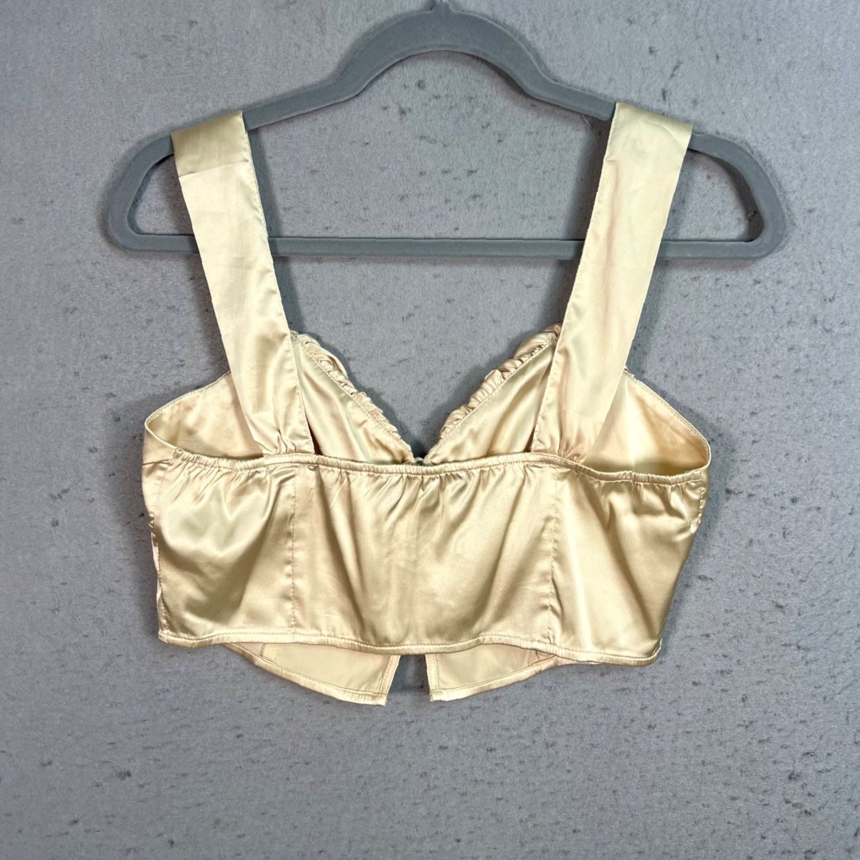 Cider Cider Gold Satin Bustier Crop Top Size Large Elegant Design Womens Size L / US 10 / IT 46 - 2 Thumbnail