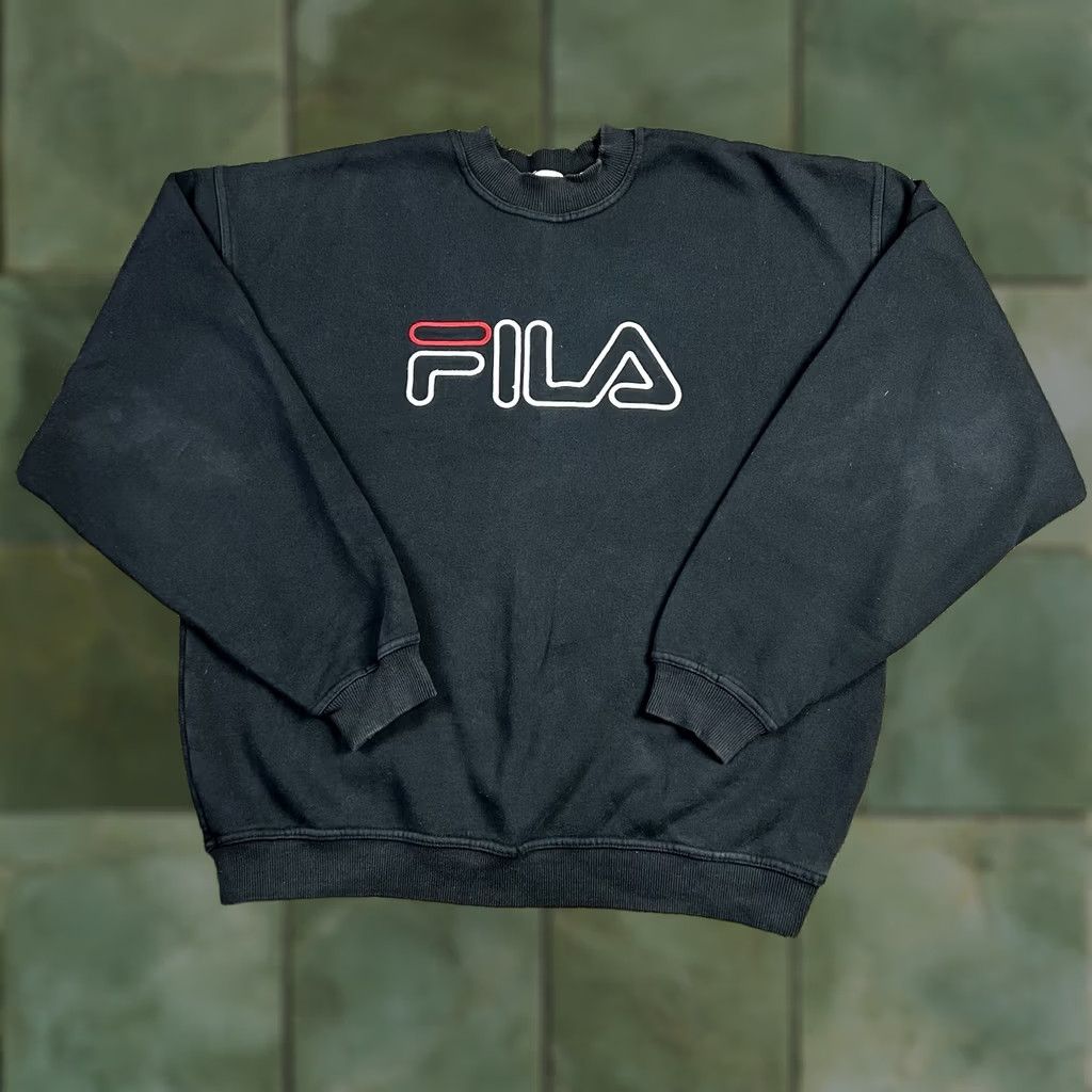 Fila VINTAGE Fila Black Mockneck Crewneck Embroidered Logo Adult Medium Sweatshirt Mens Womens Unisex Size US M / EU 48-50 / 2 - 1 Thumbnail