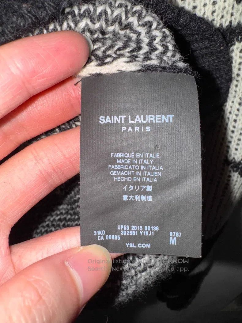 Saint Laurent Paris Saint Laurent Paris Black and White Wool Geometric Triangl Size US M / EU 48-50 / 2 - 8 Thumbnail