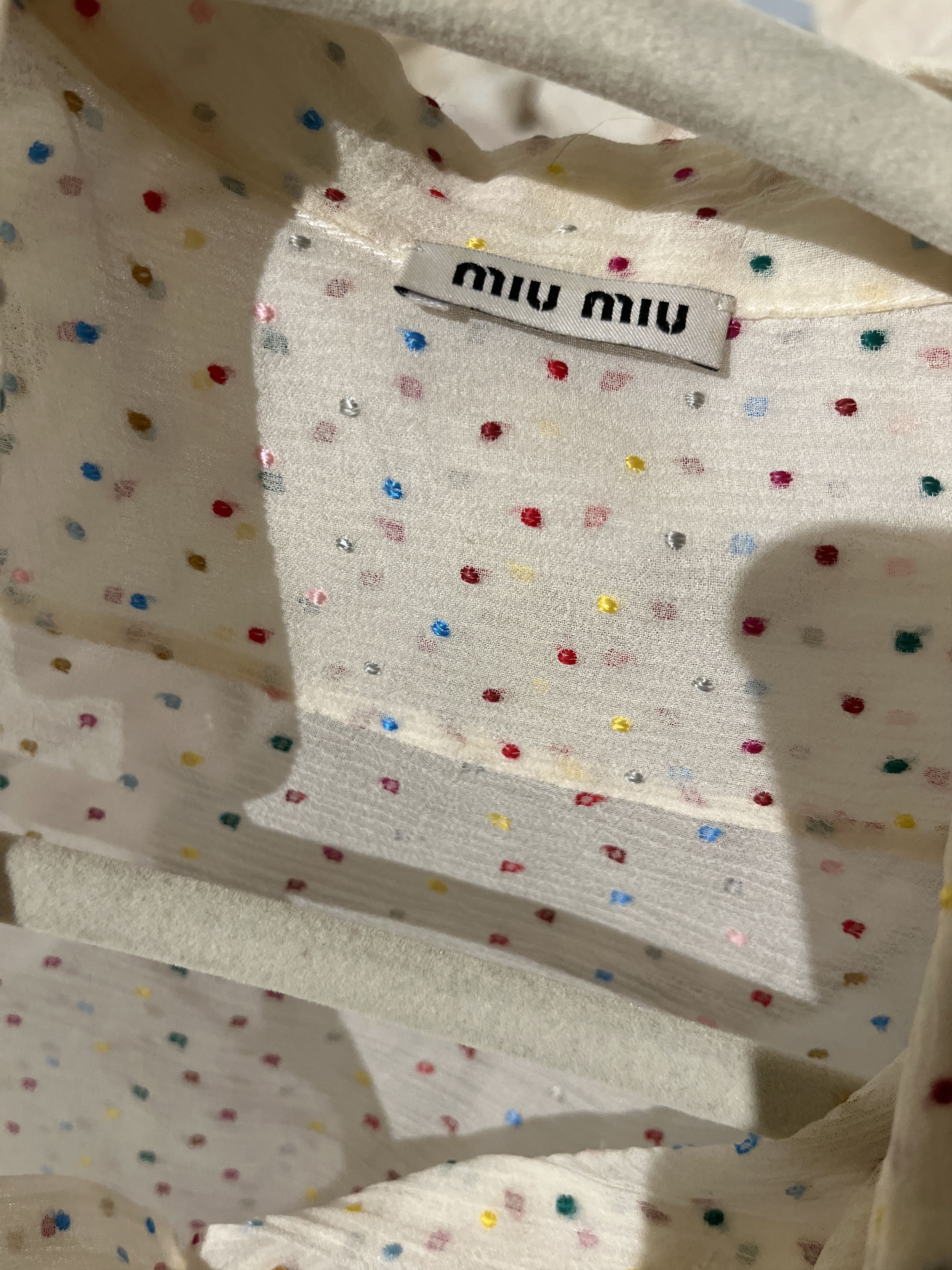 Miu Miu Silk Polka dot blouse Size XS / US 0-2 / IT 36-38 - 3 Thumbnail