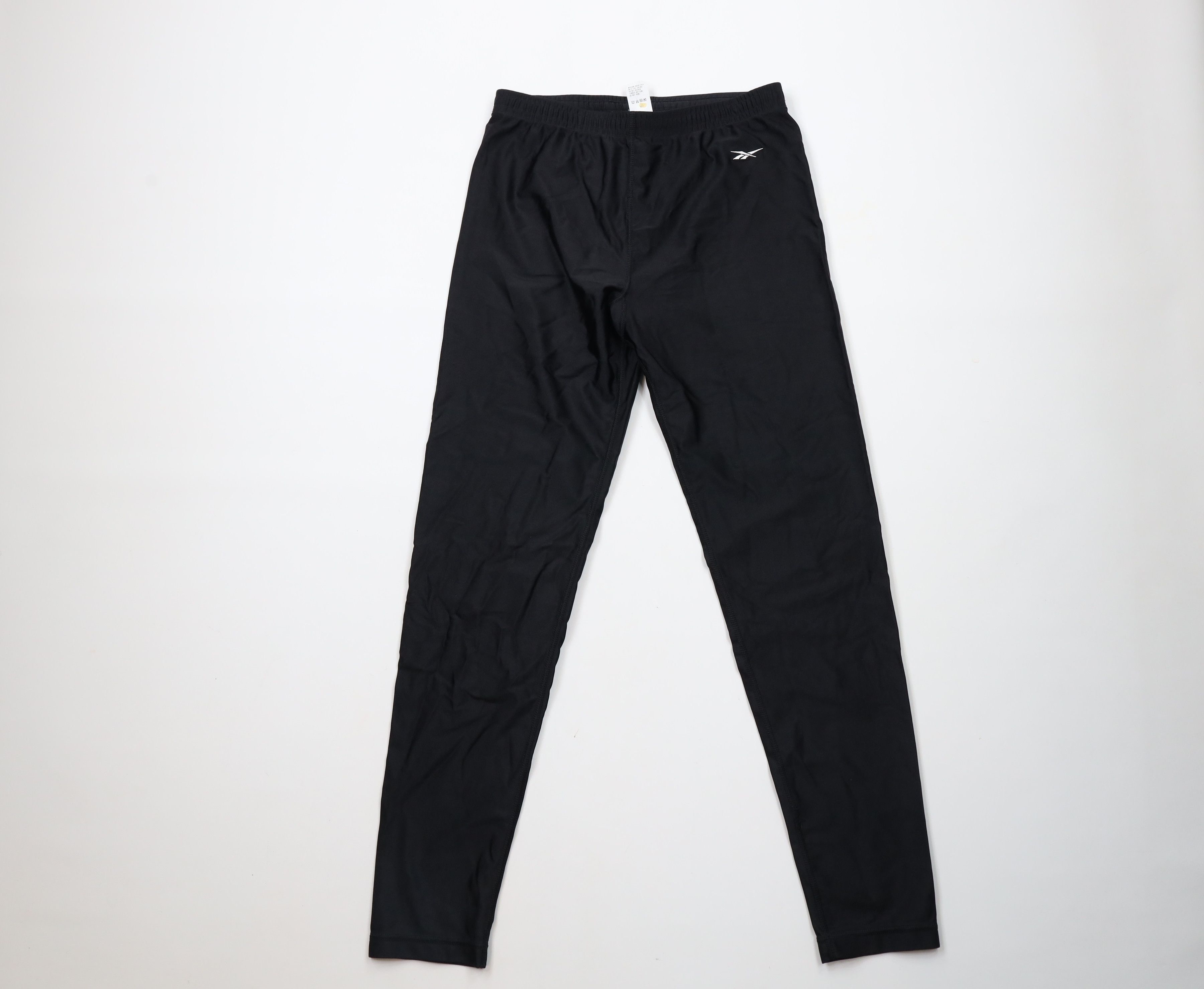 Reebok × Vintage Vintage 90s Reebok Logo Spandex Running Gym Pants Black USA Size 26" / US 2 / IT 38 - 1 Thumbnail