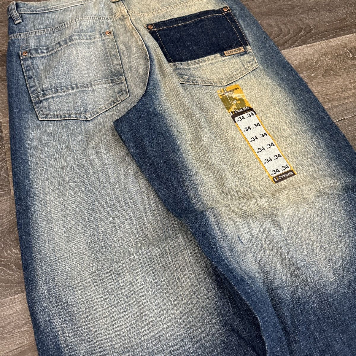 JNCO × Japanese Brand × Vintage Crazy Vintage y2k Concrete unique faded archive style jeans Size US 34 / EU 50 - 3 Thumbnail