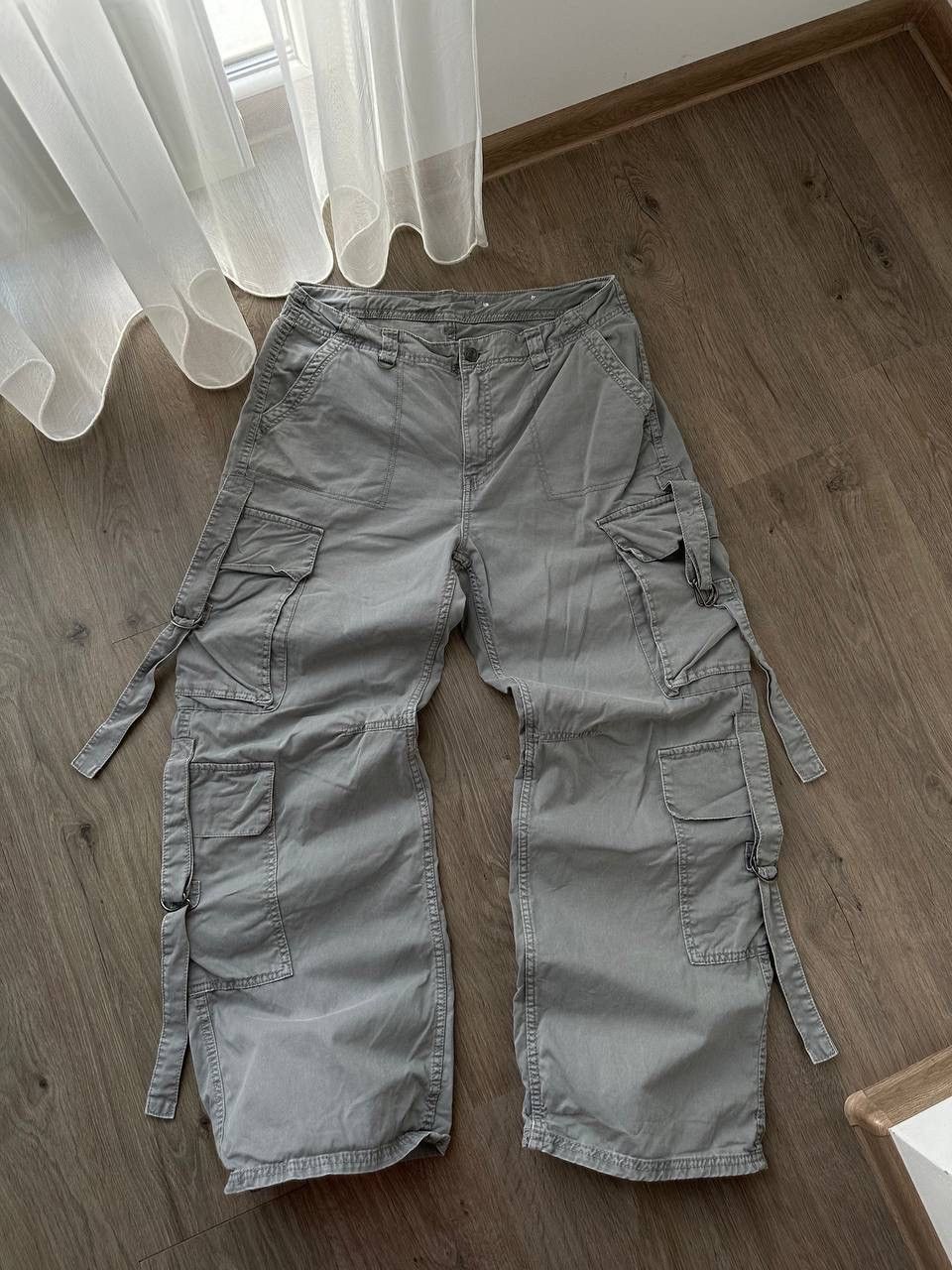 Japanese Brand × Vintage Vintage Japanese Baggy Gray Cargo Pocket Pants Size US 32 / EU 48 - 2 Thumbnail