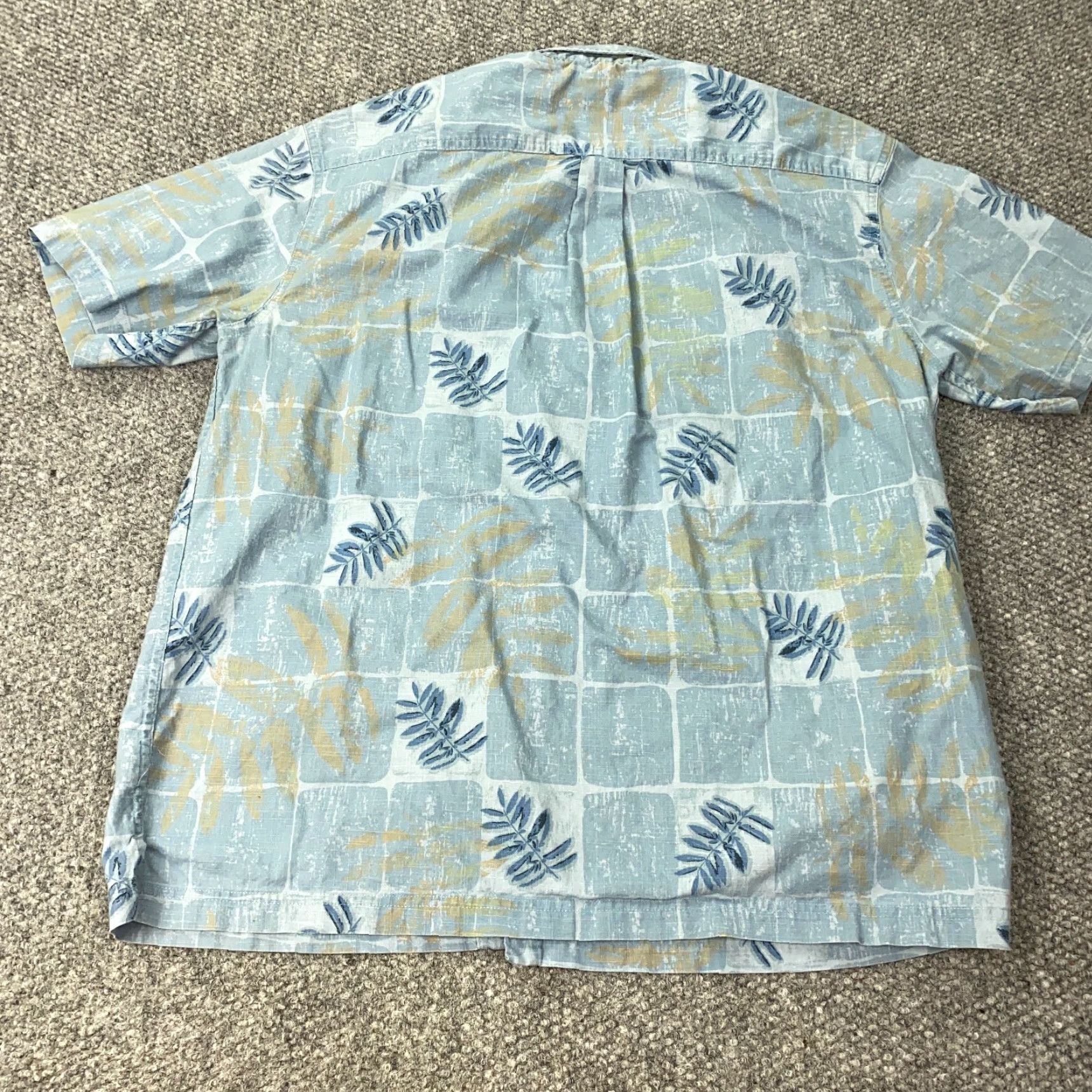 Vintage VINTAGE St. John's Bay Shirt Large Blue Trekker Crosshatch Hawaiian Short Sleeve Shirt Size US L / EU 52-54 / 3 - 6 Thumbnail