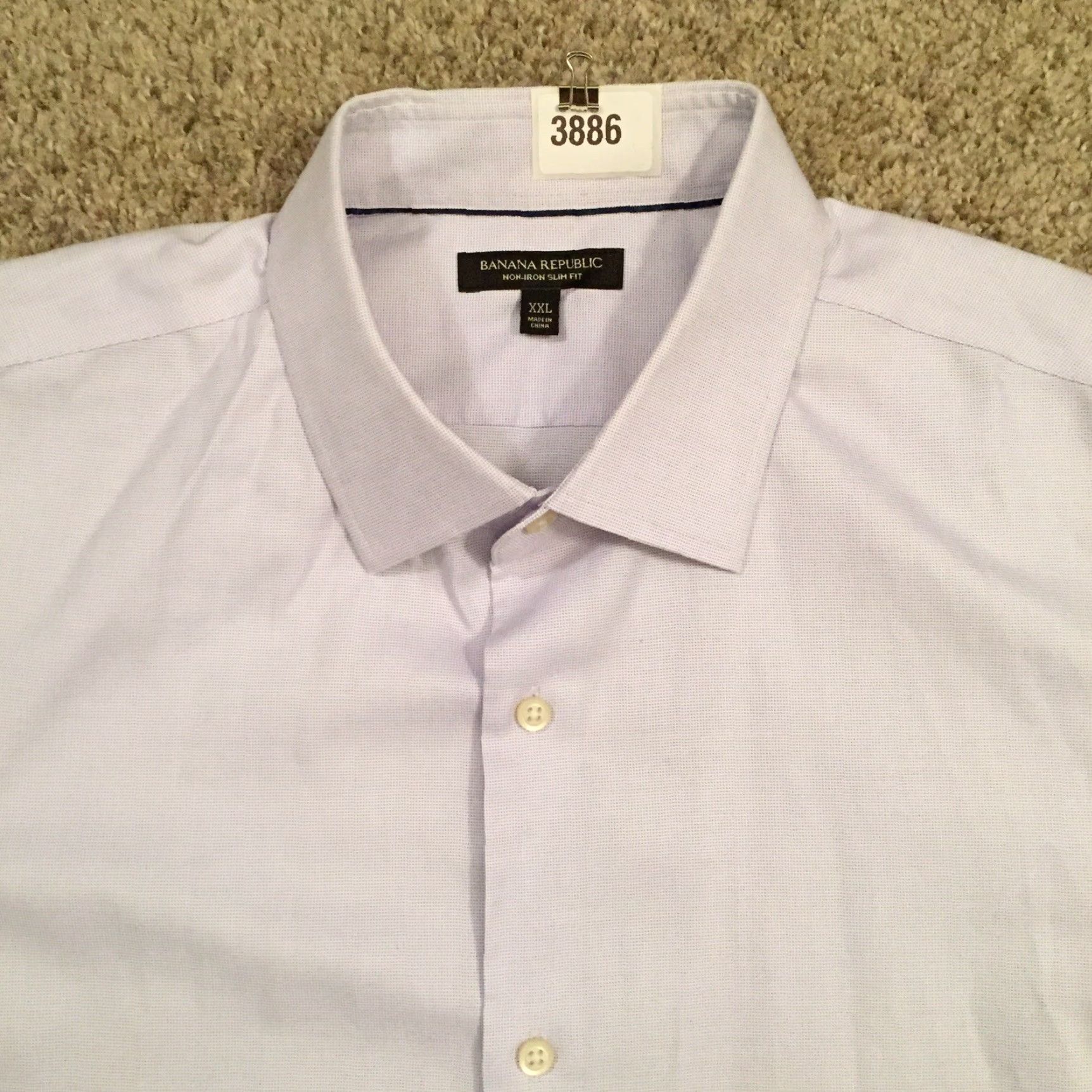 Banana Republic Banana Republic Shirt Mens XXL Slim Fit Purple Micro Check Long Sleeve Button Up Size US XXL / EU 58 / 5 - 3 Thumbnail