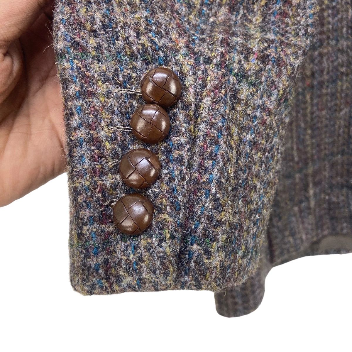 Harris Tweed Vintage Hariss Tweed X Cavarly Patchwork Wool Coat Size US S / EU 44-46 / 1 - 12 Thumbnail