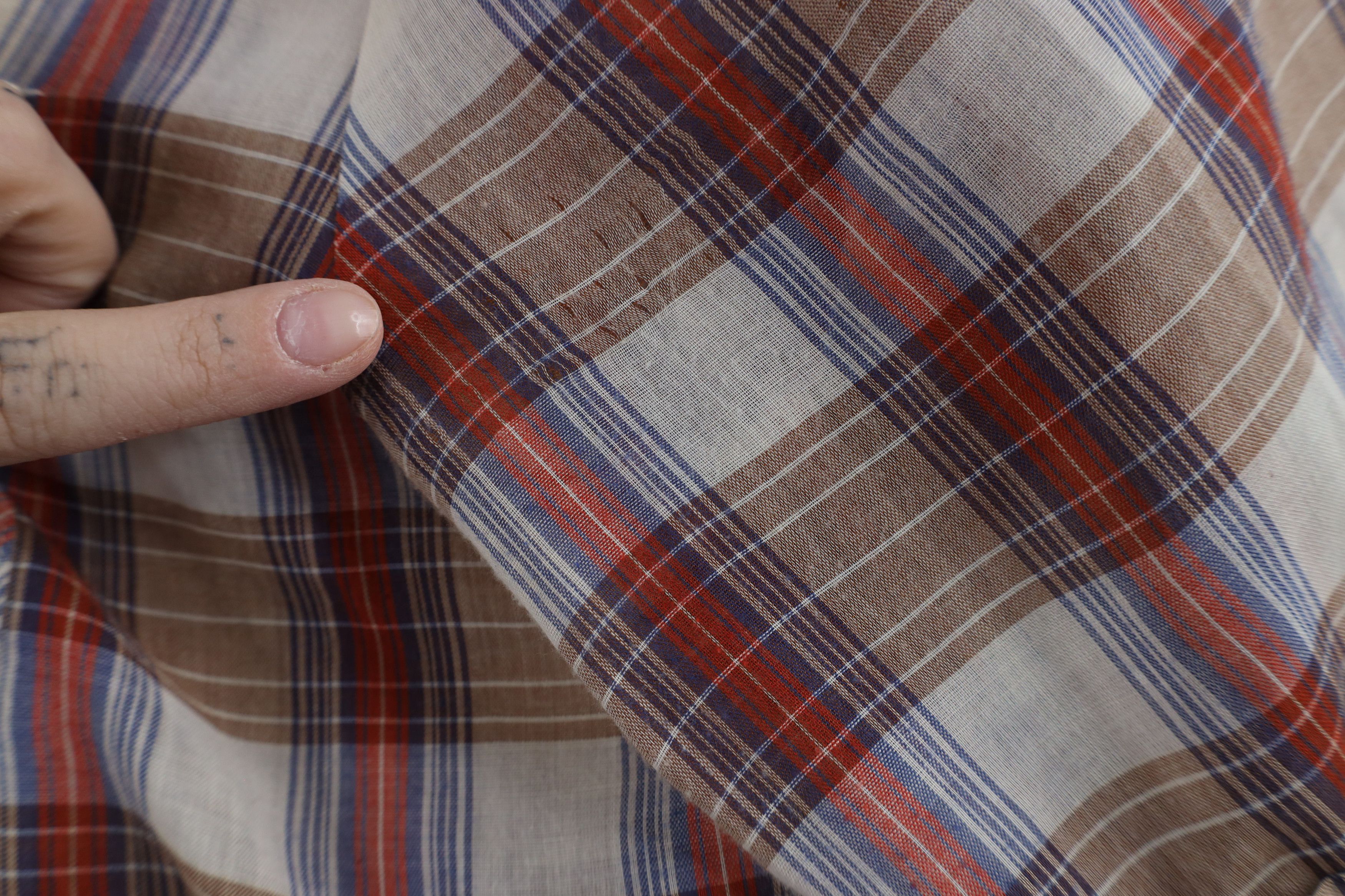 Vintage Vintage 70s Streetwear Sheer Western Button Shirt Plaid Size US L / EU 52-54 / 3 - 7 Thumbnail