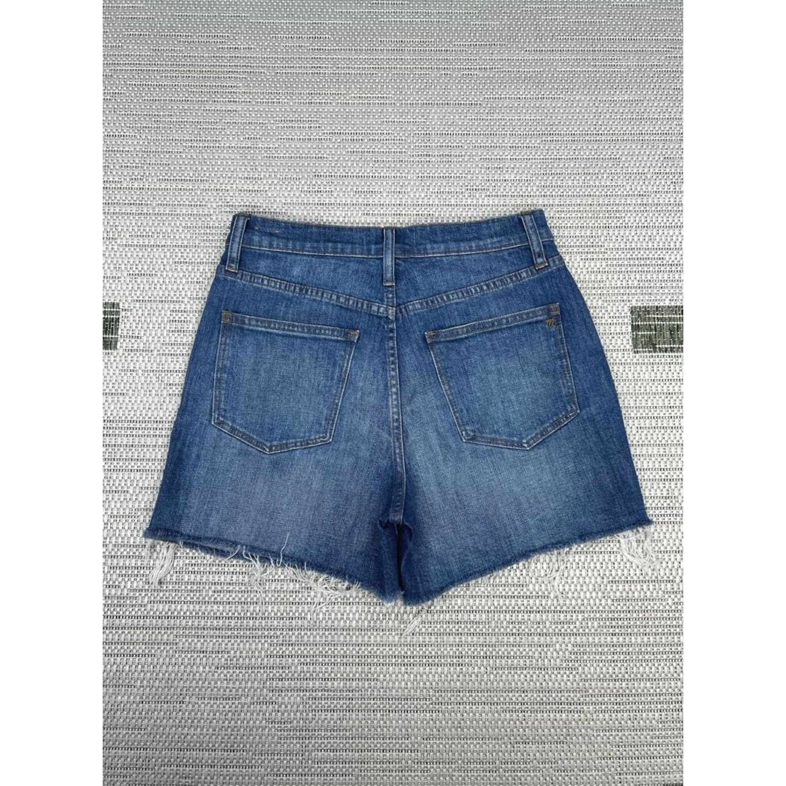 Madewell Madewell Shorts Womens 26 Blue High Rise Denim Cut Off Cotton Stretch Frayed Hem Size 26" / US 2 / IT 38 - 2 Thumbnail