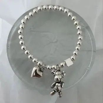 VIBE Stainless Steel 🐻 Bear Love Charm Bracelet Unisex Size ONE SIZE - 3 Thumbnail