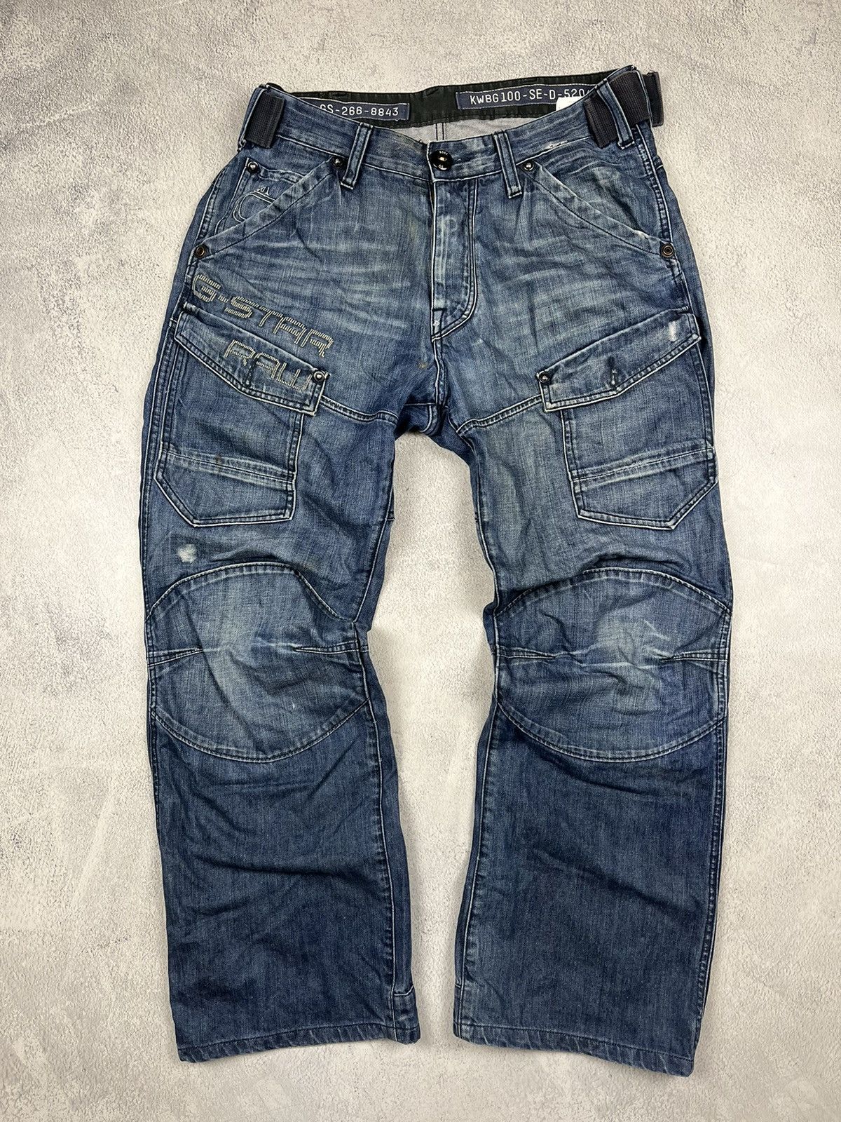 G-Star Dirty G Star Raw Distressed faded MULTI POCKET BAGGY PANTS Size US 33 - 1 Thumbnail