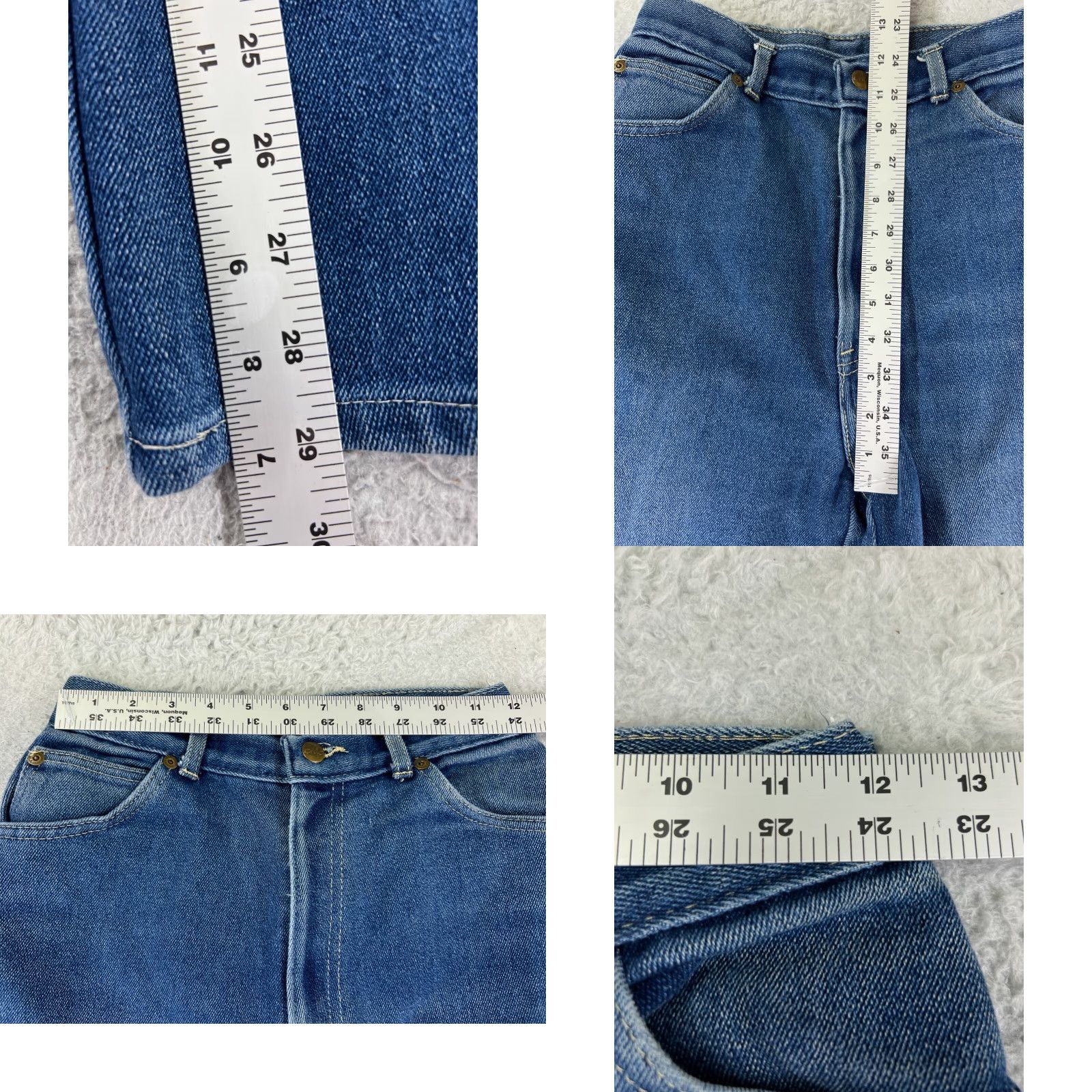 Vintage VINTAGE Chic Jeans Juniors 12 Long Blue Denim Jeans Straight Leg Mom High Rise Women's Size 34" / US 12 / IT 48 - 8 Thumbnail