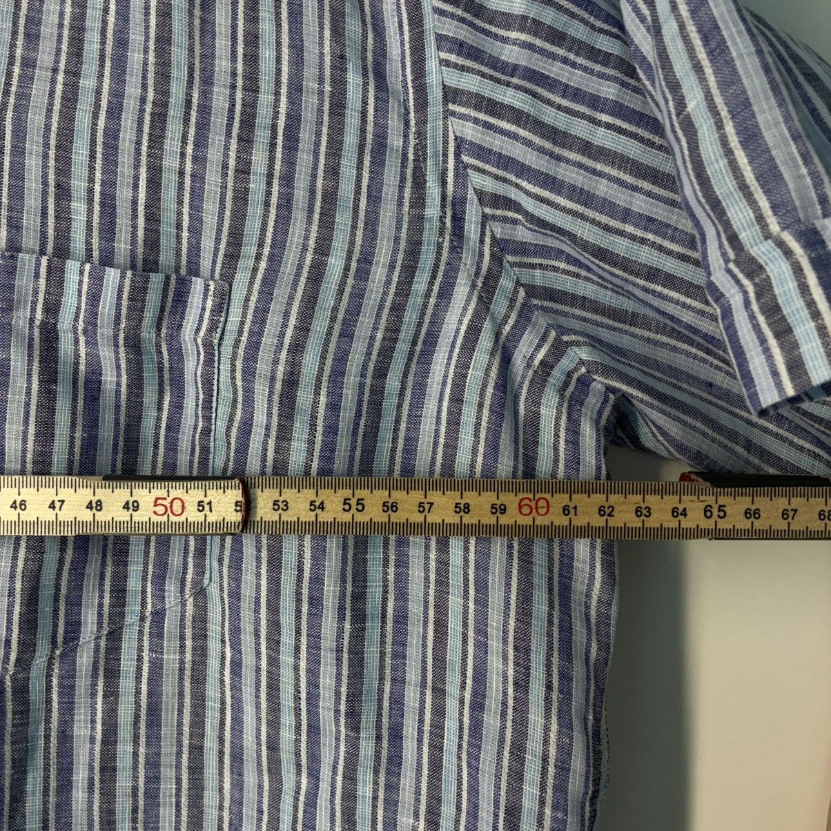 Etro Etro Milano 100% Linen Striped SS Shirt - Slim Fit XL Size US XL / EU 56 / 4 - 4 Thumbnail