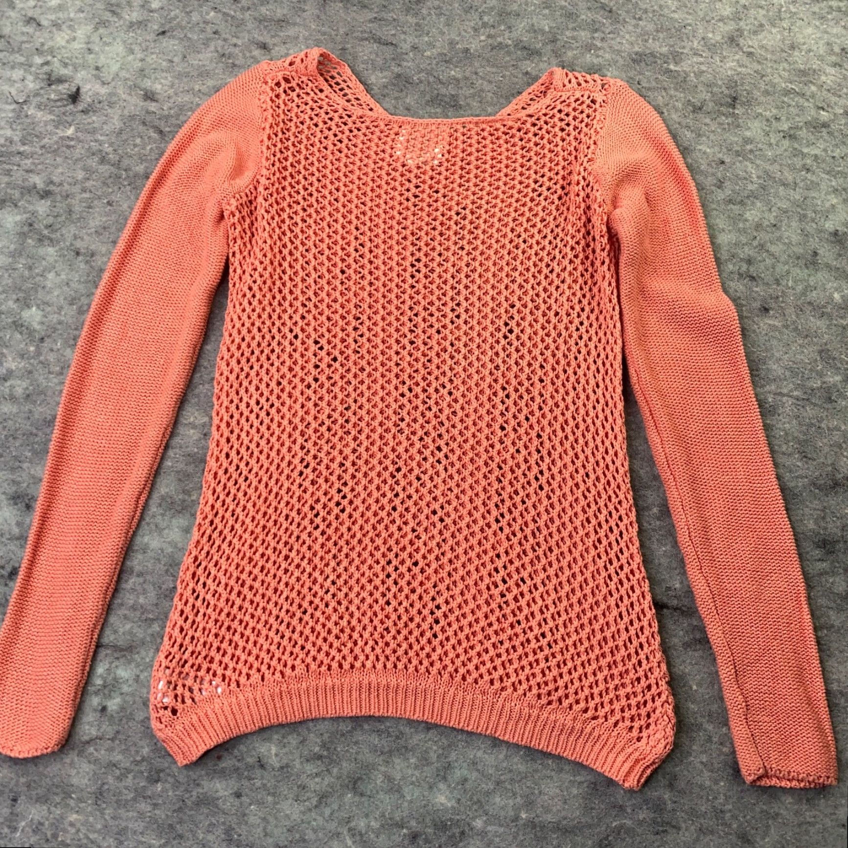 Anthropologie Anthropologie Womens Sweater Small Peach Between Me & You Open Knit Long Sleeve Pullover Size S / US 4 / IT 40 - 7 Thumbnail