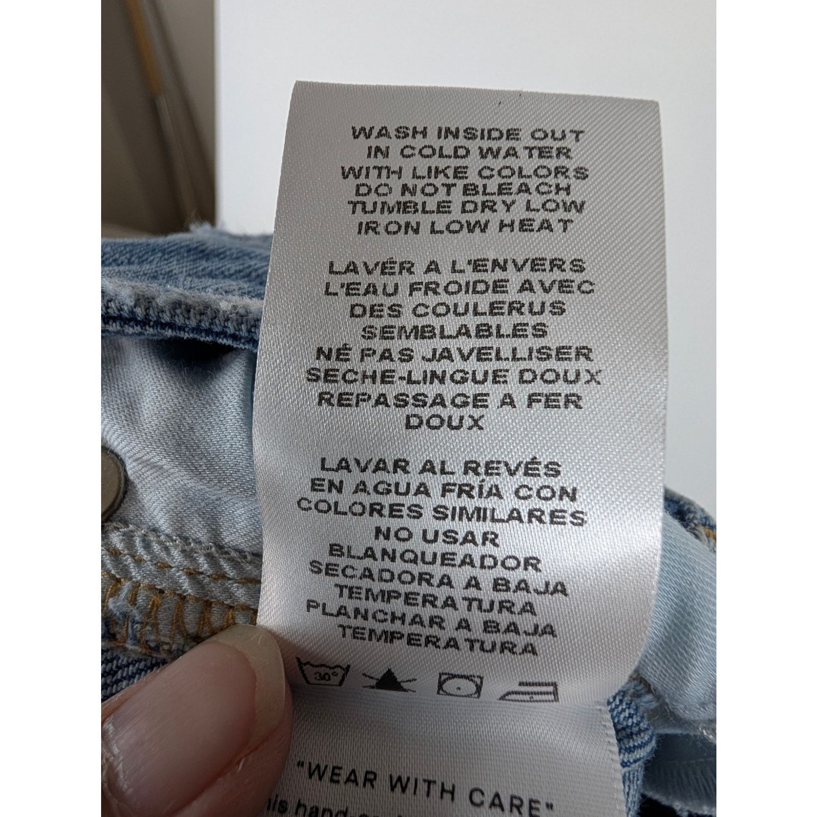 Good American Good American Raw Hem Distressed Blue Skinny Jeans Size 4/27 Size 27" / US 4 / IT 40 - 5 Thumbnail