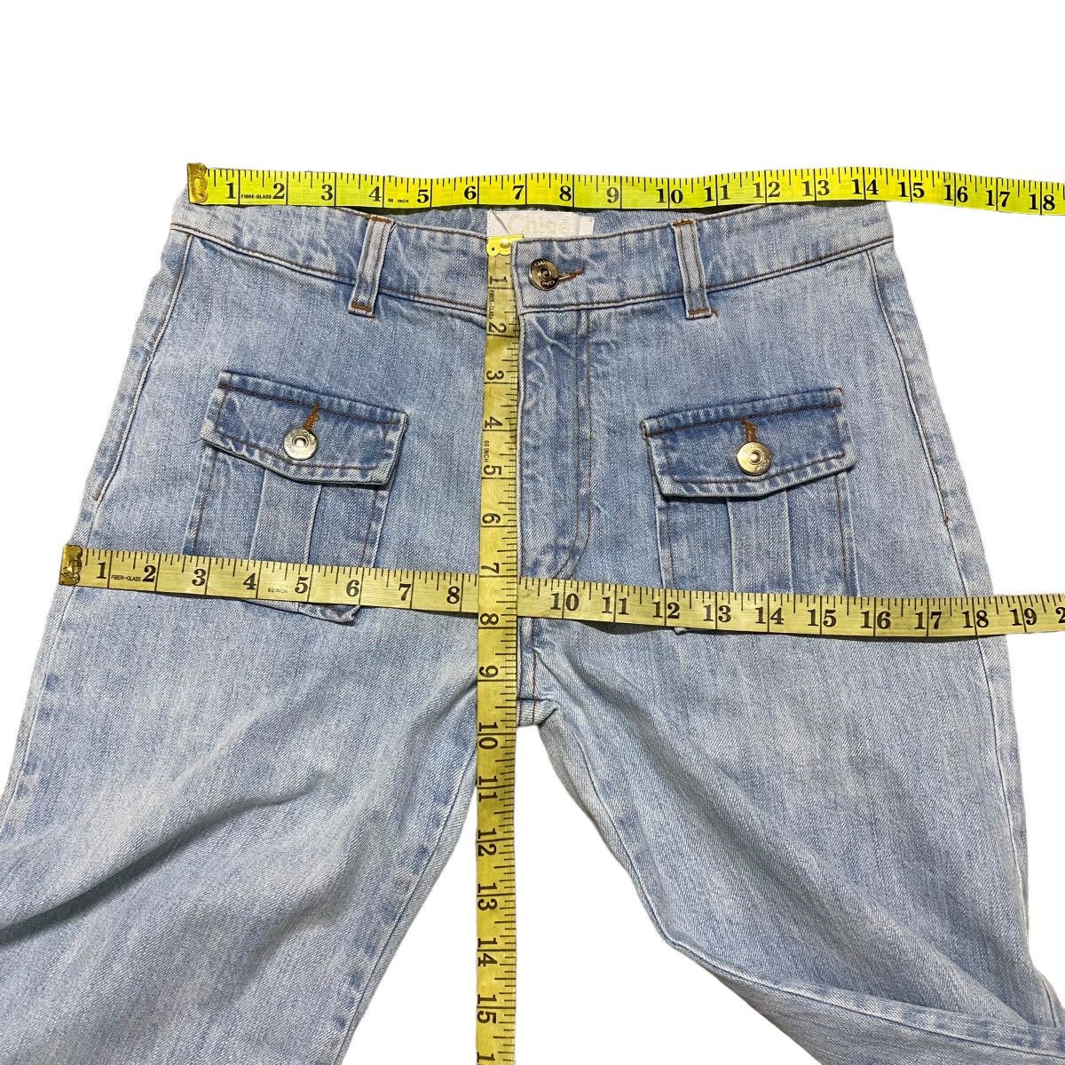 Chloe Denim Flare Jeans Bleu Delave