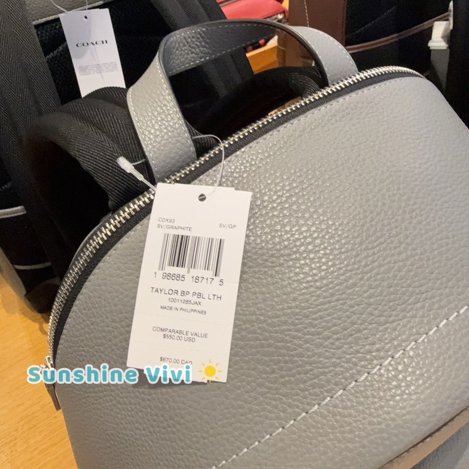 Coach NWT Coach Taylor Backpack In Leather CDX93 Silver/Graphite Size ONE SIZE - 4 Thumbnail