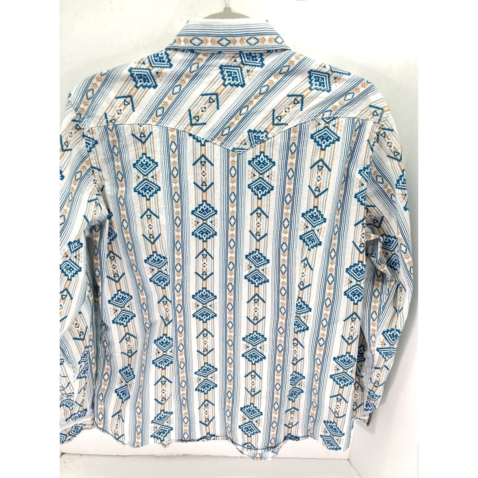 Vintage Panhandle Slim Rough Stock Aztec Pearl Snap Shirt Women Large Green Long Sleeve Size L / US 10 / IT 46 - 6 Thumbnail