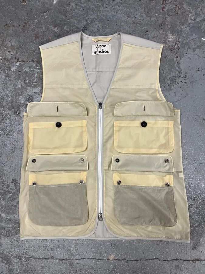 Acne Studios Acne Studios Beige Cargo Tactical Fisher Vest Size US M / EU 48-50 / 2 - 2 Thumbnail
