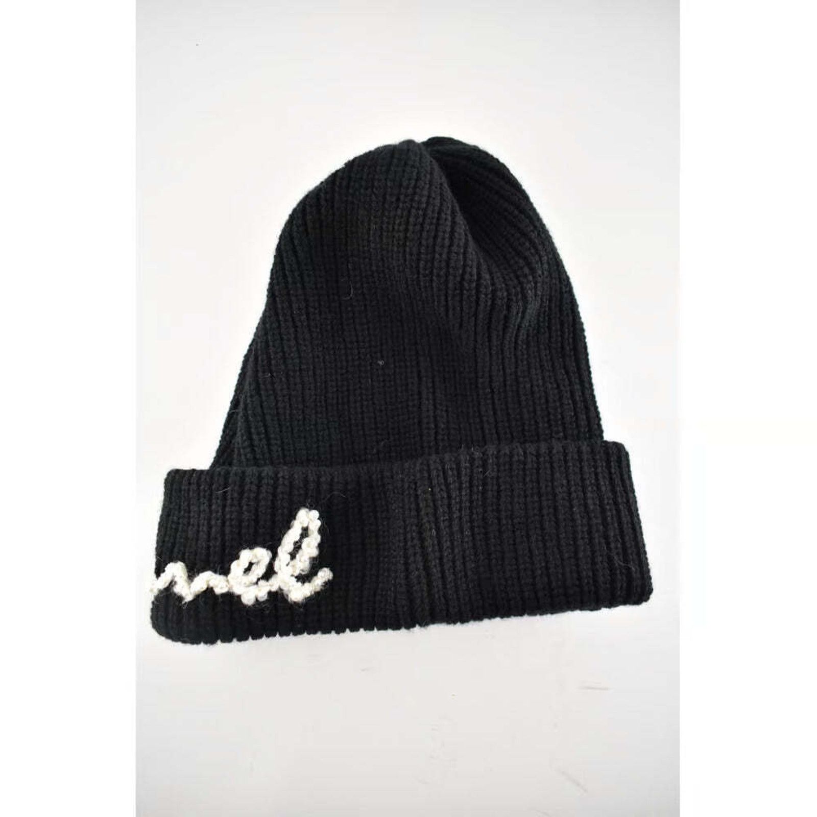 Chanel Chanel REV Black Pearl CC Script Logo Beanie Winter Hat Size ONE SIZE - 7 Thumbnail