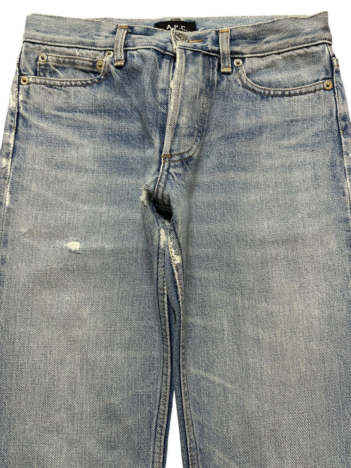 A.P.C. Vintage APC Blue Faded Wash Whisker Distress Style Jeans Size 26" / US 2 / IT 38 - 3 Thumbnail