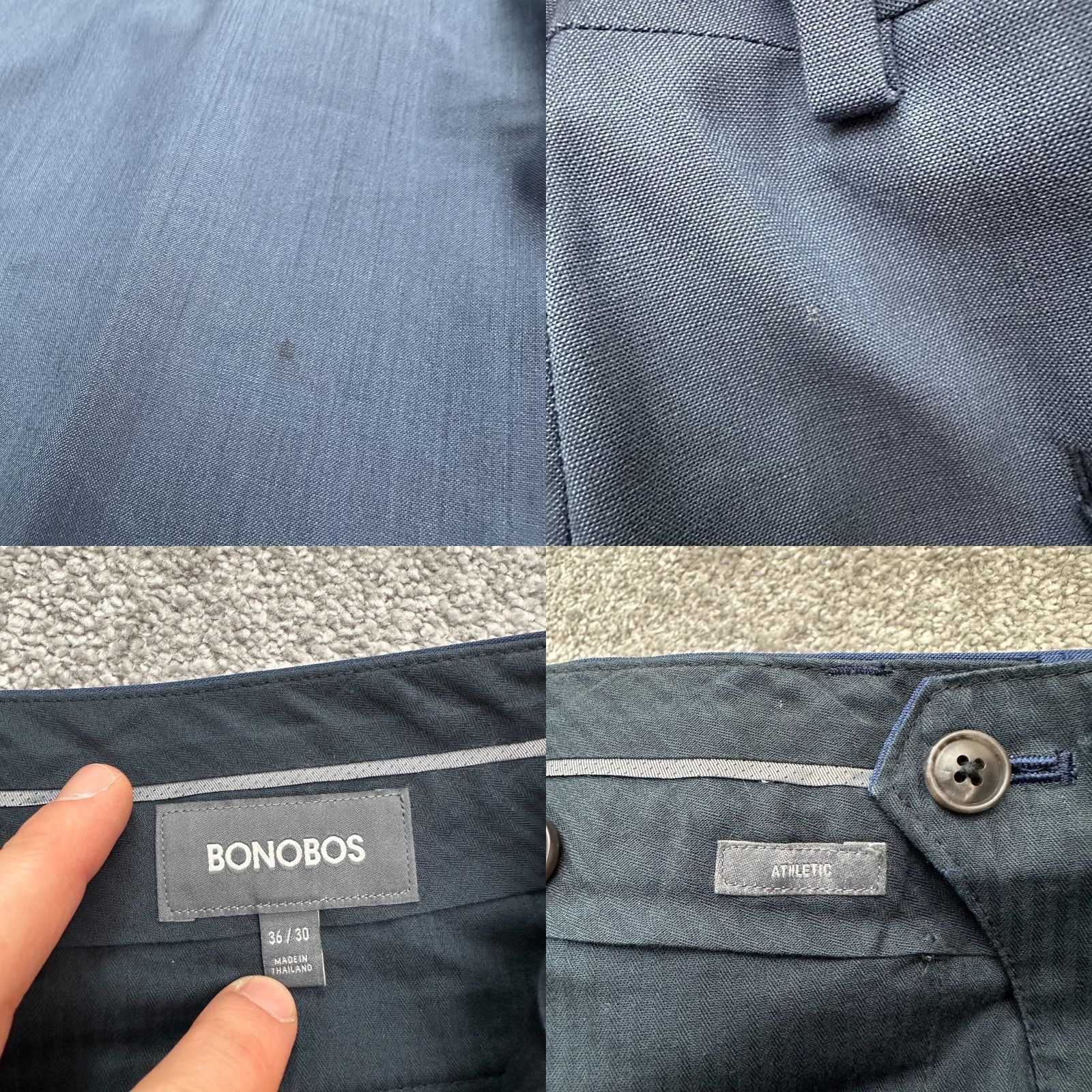 Bonobos Bonobos Dress Pants Mens 36x30 Athletic Blue Flat Front Wool Spandex Workwear Regular Straight Pants Size US 36 / EU 52 - 8 Thumbnail
