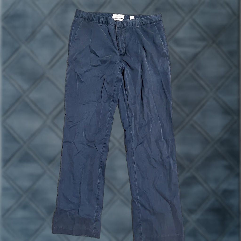 Calvin Klein Calvin Klein Slim Fit Stretch Pants 5-Pocket Business Casual 34x32 Blue Mens Size US 31 - 1 Thumbnail