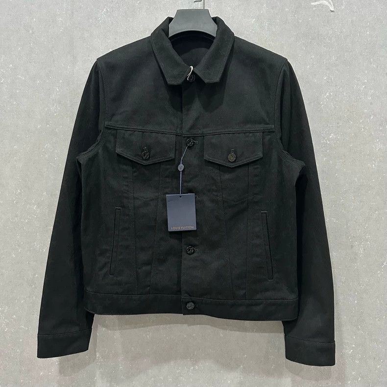 Louis Vuitton Louis Vuitton Black dark full print denim jacket Size US M / EU 48-50 / 2 - 1 Thumbnail
