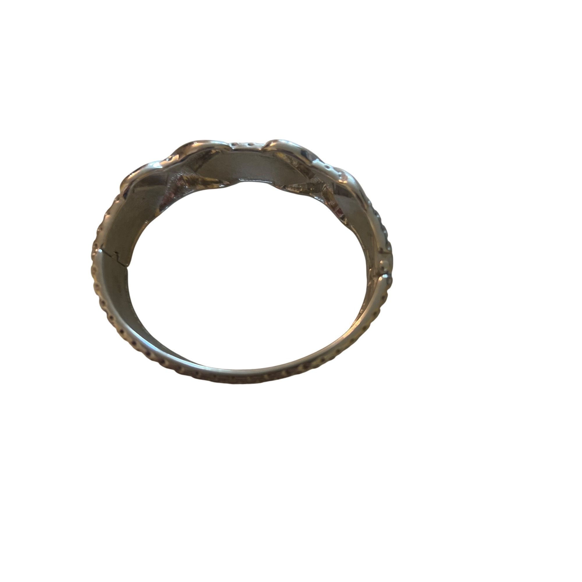 Other Vintage Silver Tone Clamper Bracelet Bangle Hinged Double X Size ONE SIZE - 4 Thumbnail