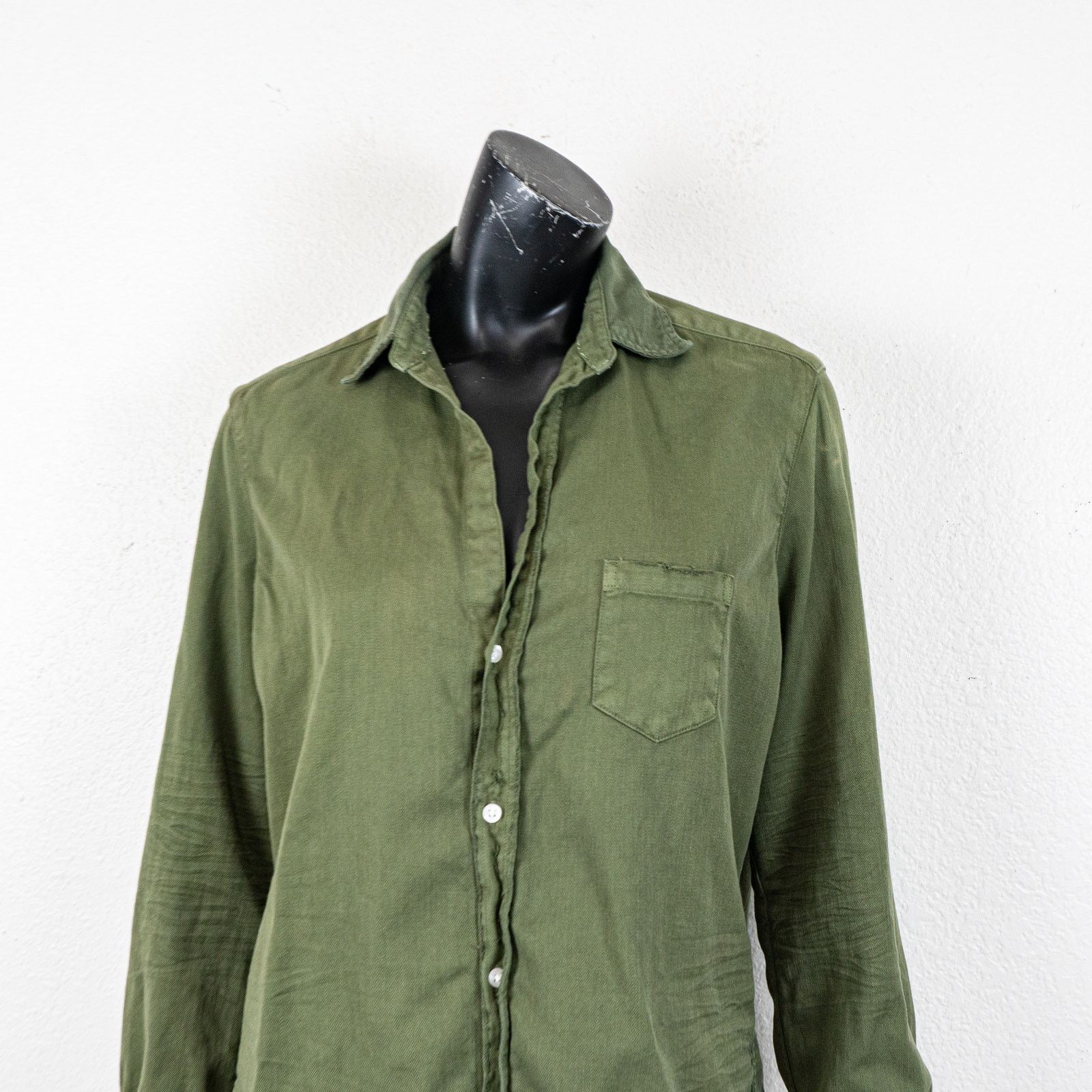 Frank & Eileen Frank & Eileen Distressed EILEEN Shirt Green Italian Cotton Size XS / US 0-2 / IT 36-38 - 10 Thumbnail