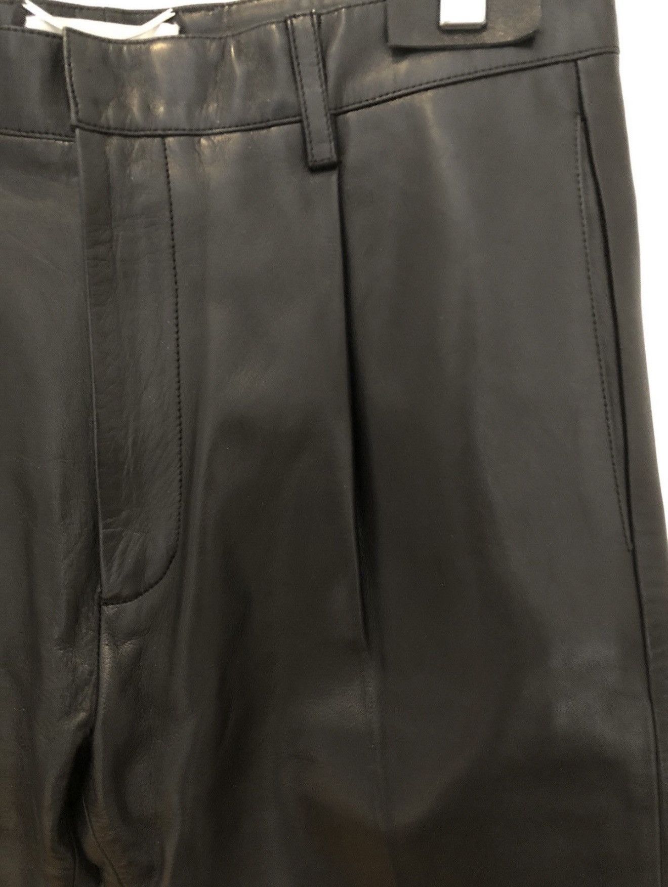 Hedi Slimane × Saint Laurent Paris 1 of 1 SS14 Sample Leather Pleated Trouser Size US 29 - 2 Thumbnail