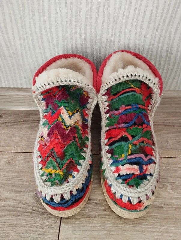 Mou Mou Eskimo sneaker wool ethnic multicolor boots size 38 Size US 8 / IT 38 - 4 Thumbnail