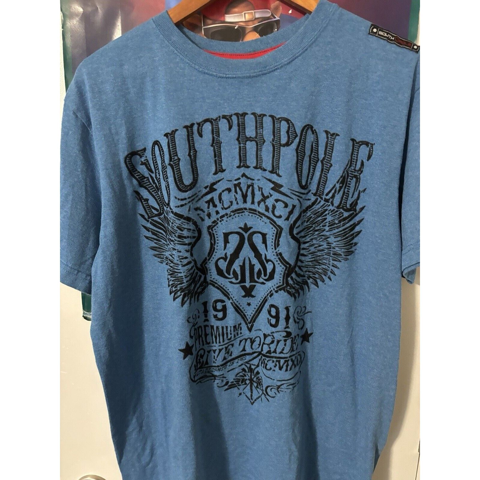 Southpole Vintage Blue y2k South pole Mens T-shirt Tagged Xl Size US XL / EU 56 / 4 - 5 Thumbnail